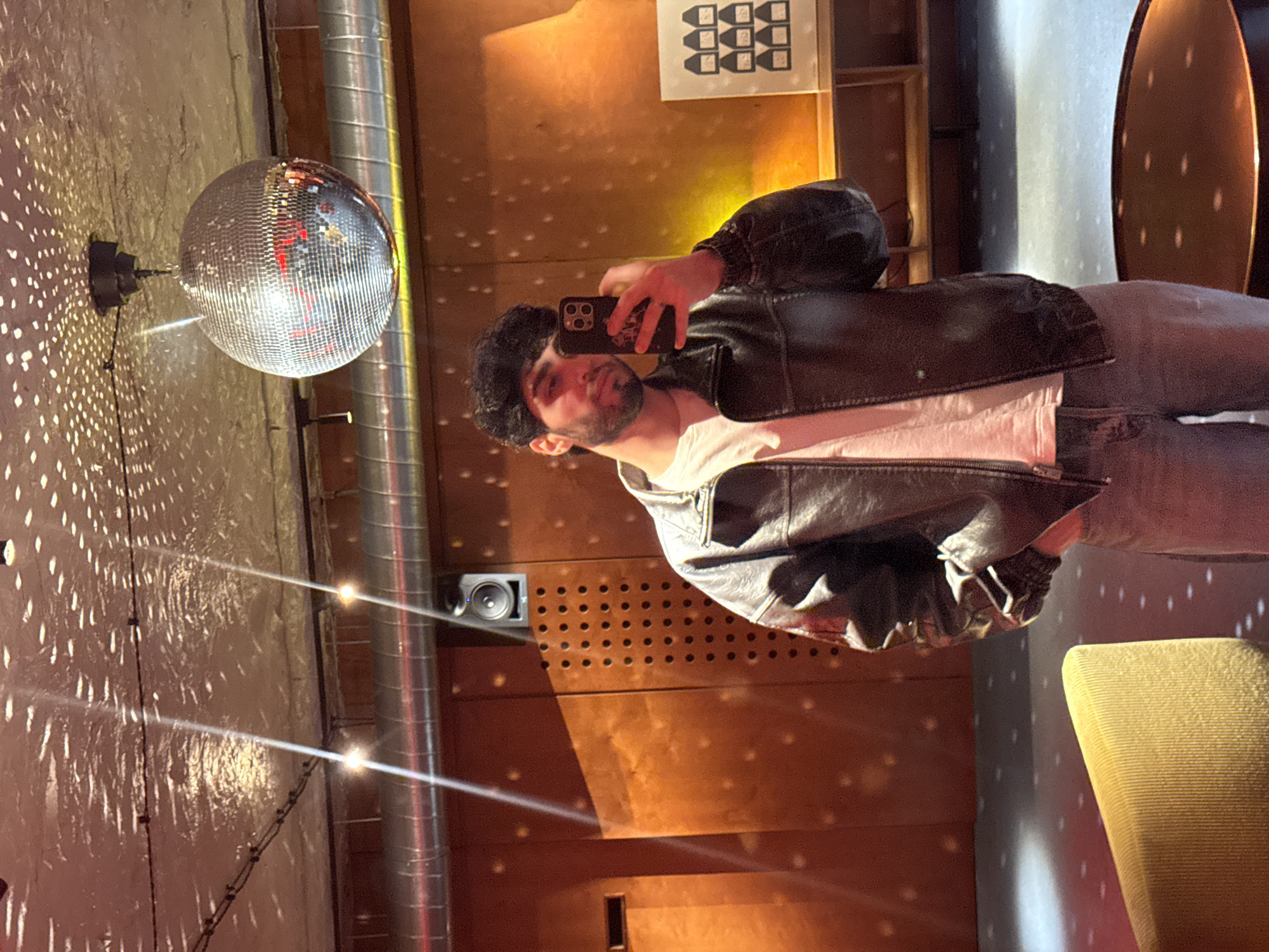 Man takes disco ball selfie in early morning Yerevan