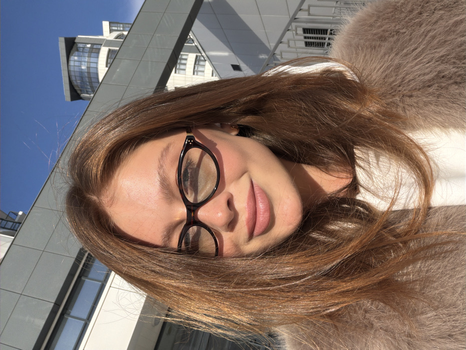 Woman photographed outdoors in Krasnoyarsk, Russia