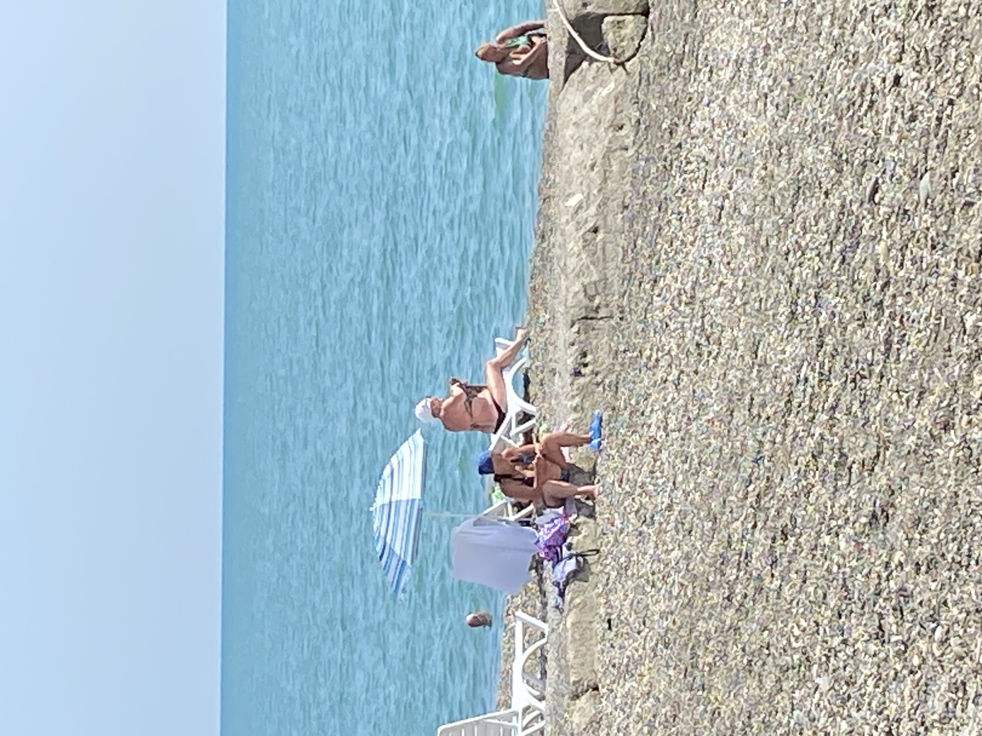 Pebble beach and park strolls on a summer afternoon in Abkhazia