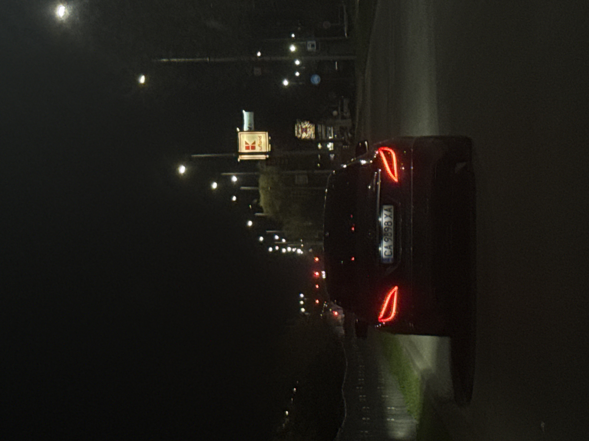 Vehicle spotted on illuminated street in Plovdiv, Bulgaria
