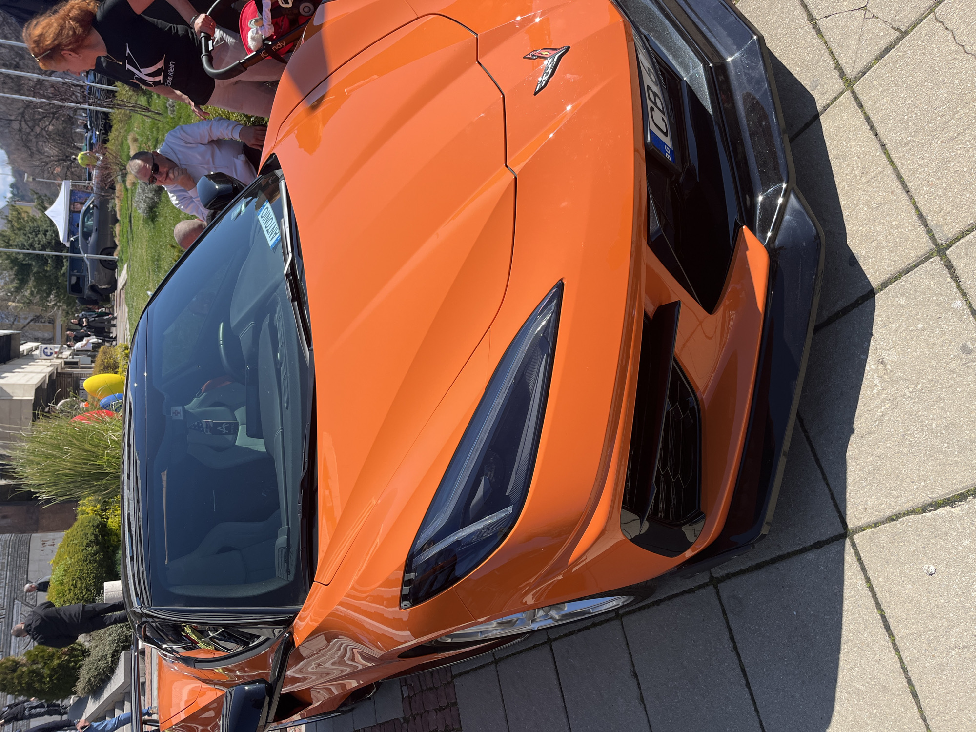 Orange Chevrolet Corvette C8 spotted parked on pavement