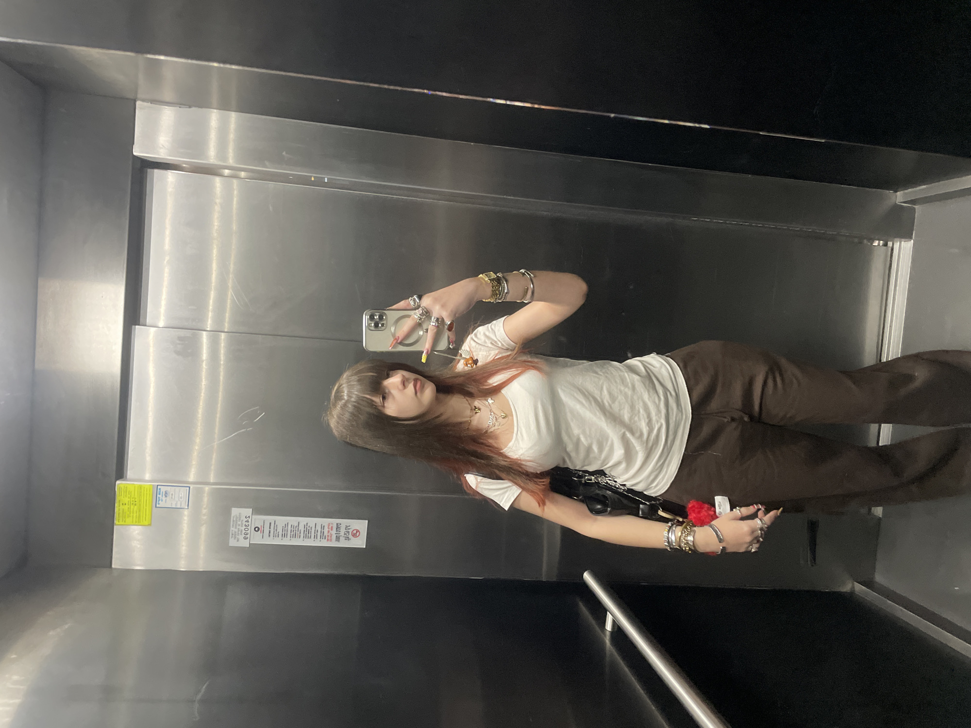 Woman takes elevator selfie in Raanana