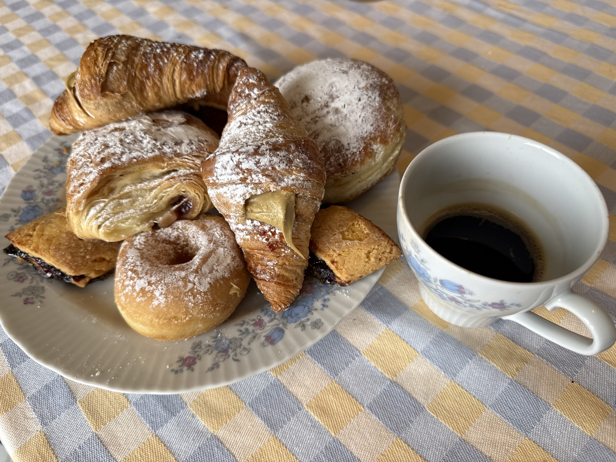 Morning breakfast pastries photographed in Bari, Italy