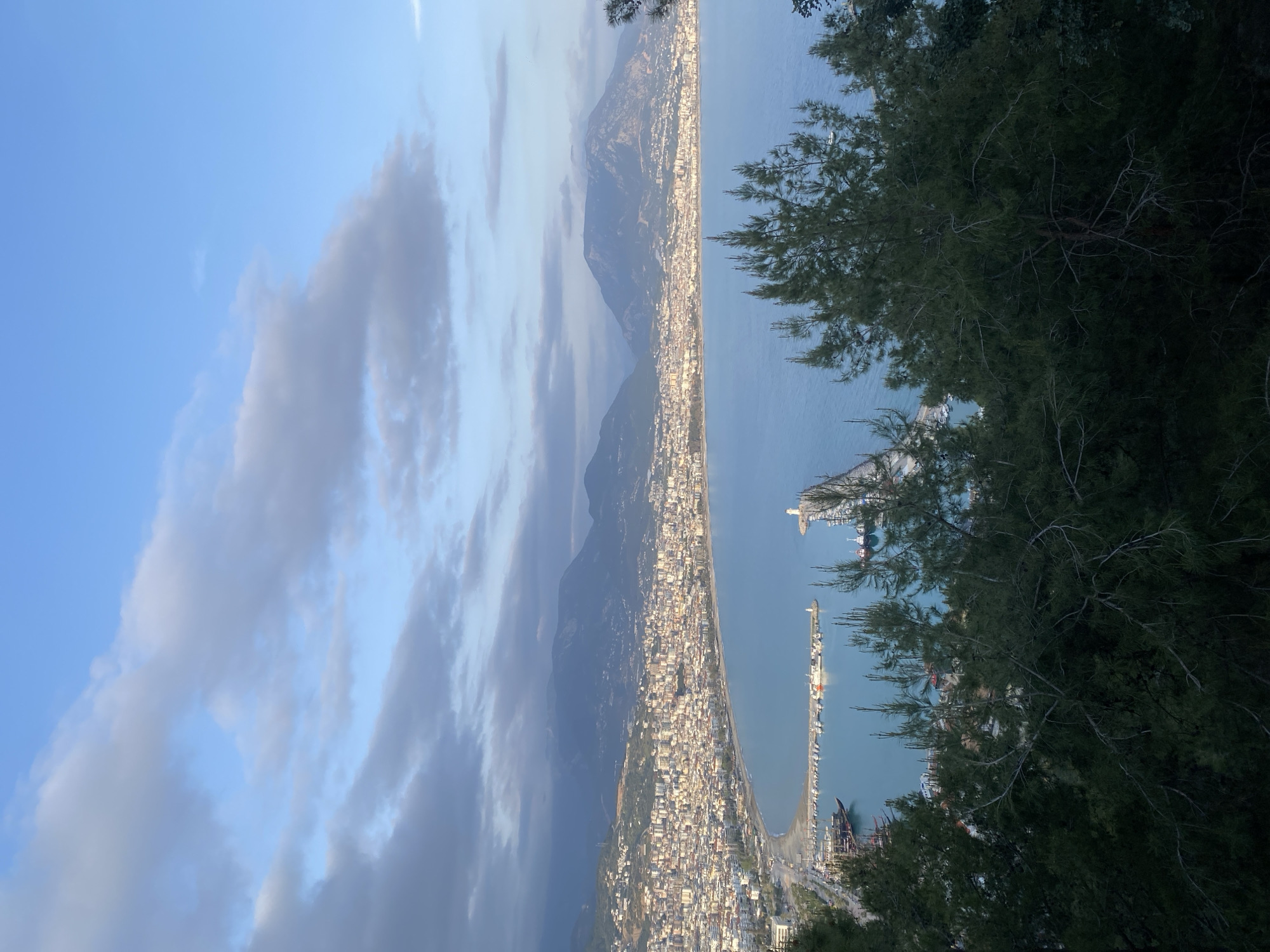 Elevated view captured of Alanya's coastal cityscape