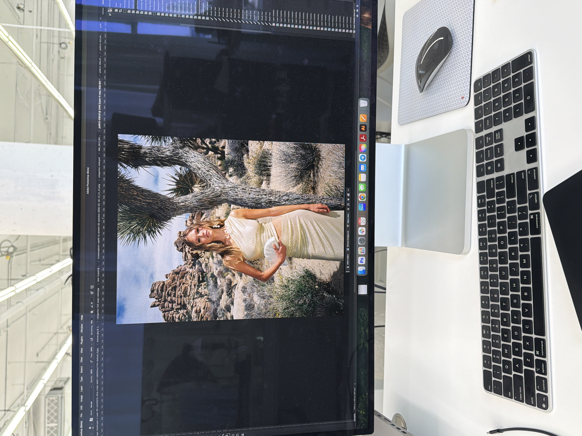 Computer user works with Photoshop files in Los Angeles