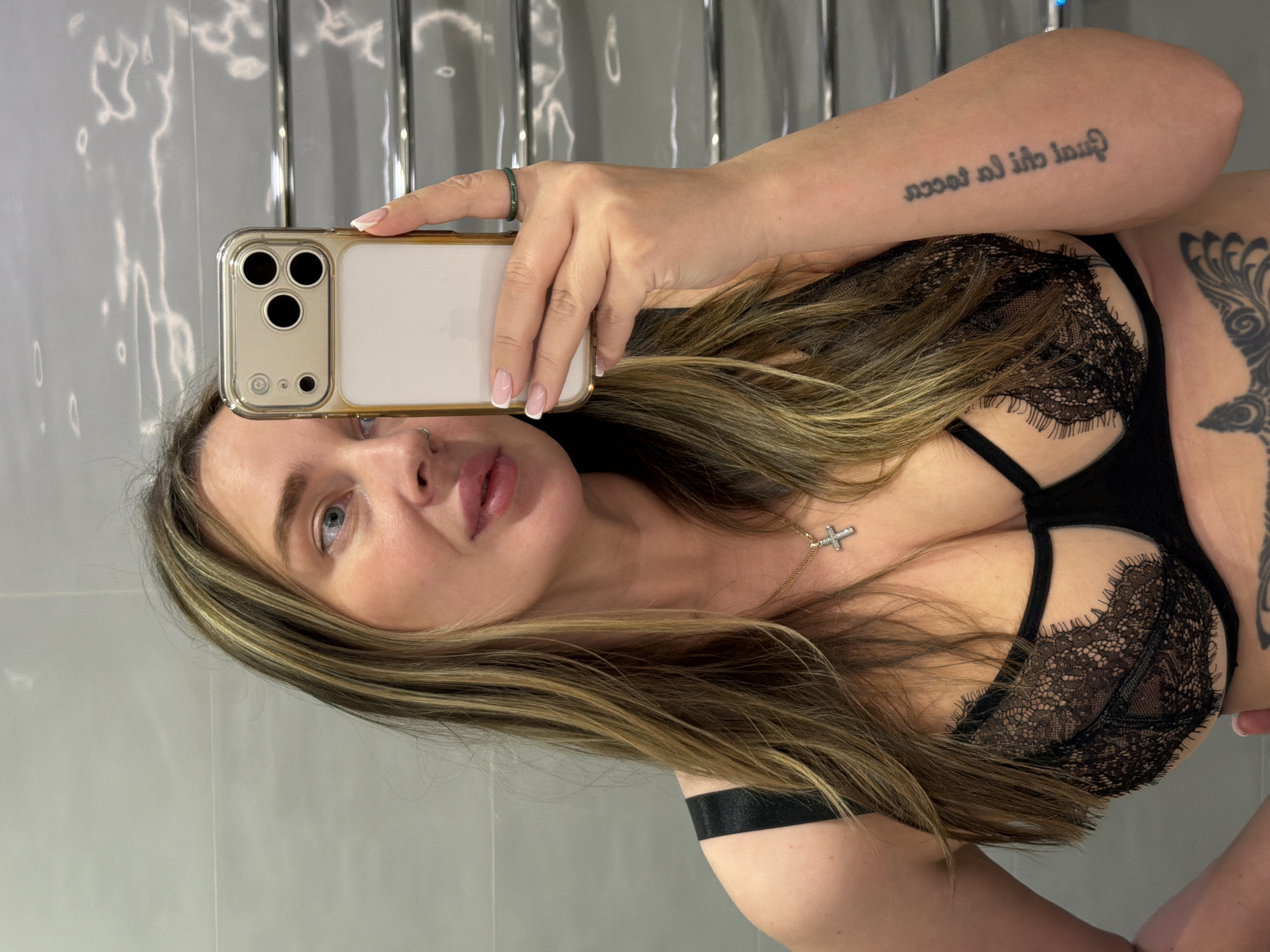 Woman takes bathroom selfie in Khimki, Russia