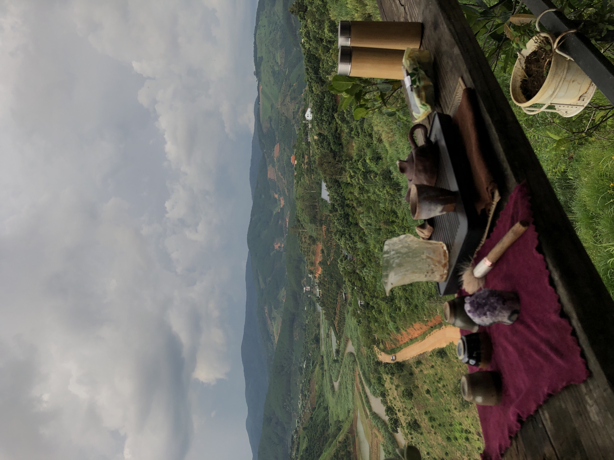 Hilltop café stop with valley views in Thôn 3, Vietnam