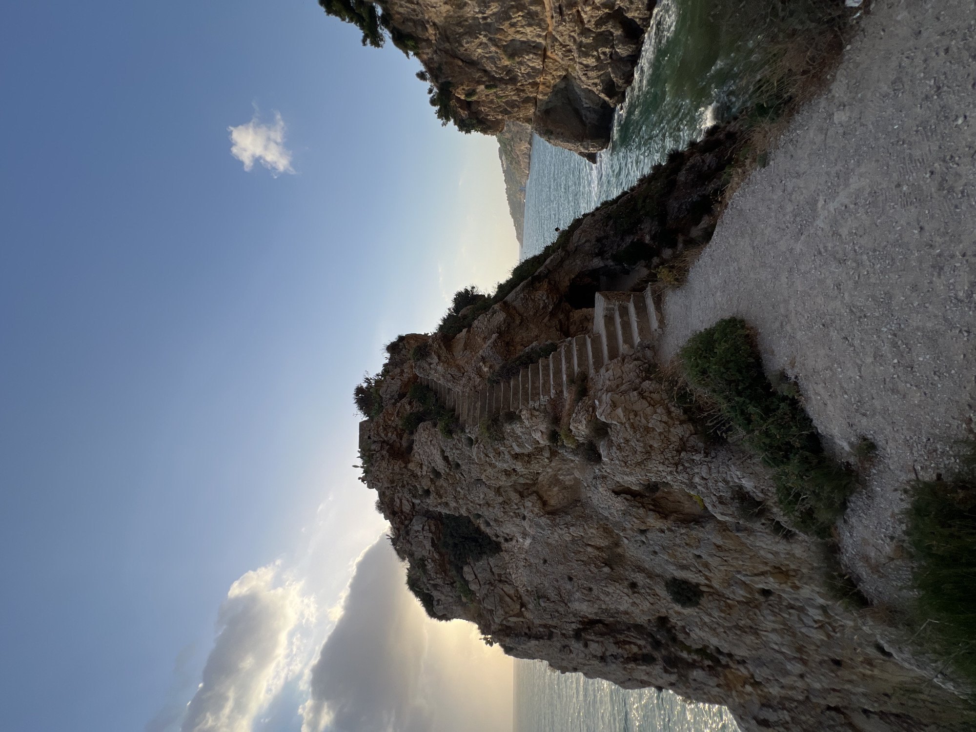 Sunset along the pebble shores of Terrasini, Sicily