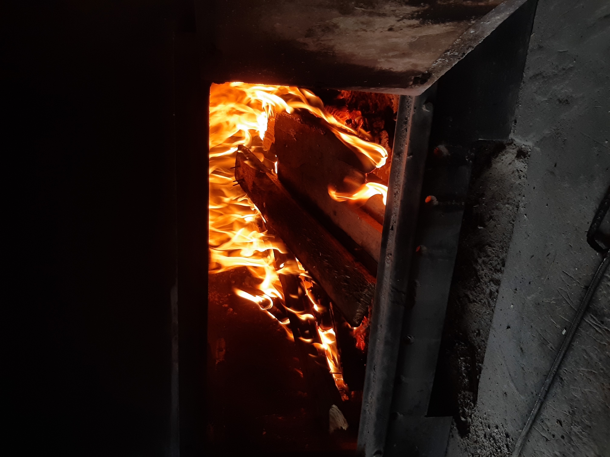 Fire Burns in Combustion Chamber, Sliven Bulgaria