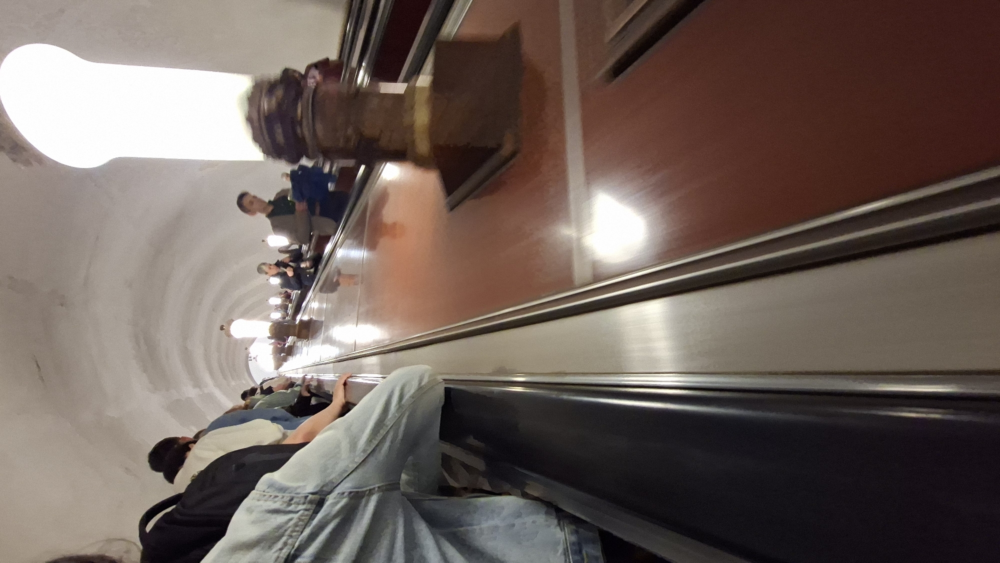 Riding the escalators deep into the Moscow Metro