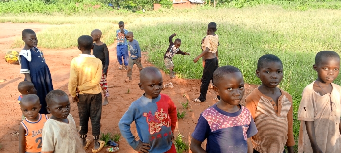 Children gather for outdoor activities in rural DR Congo communities