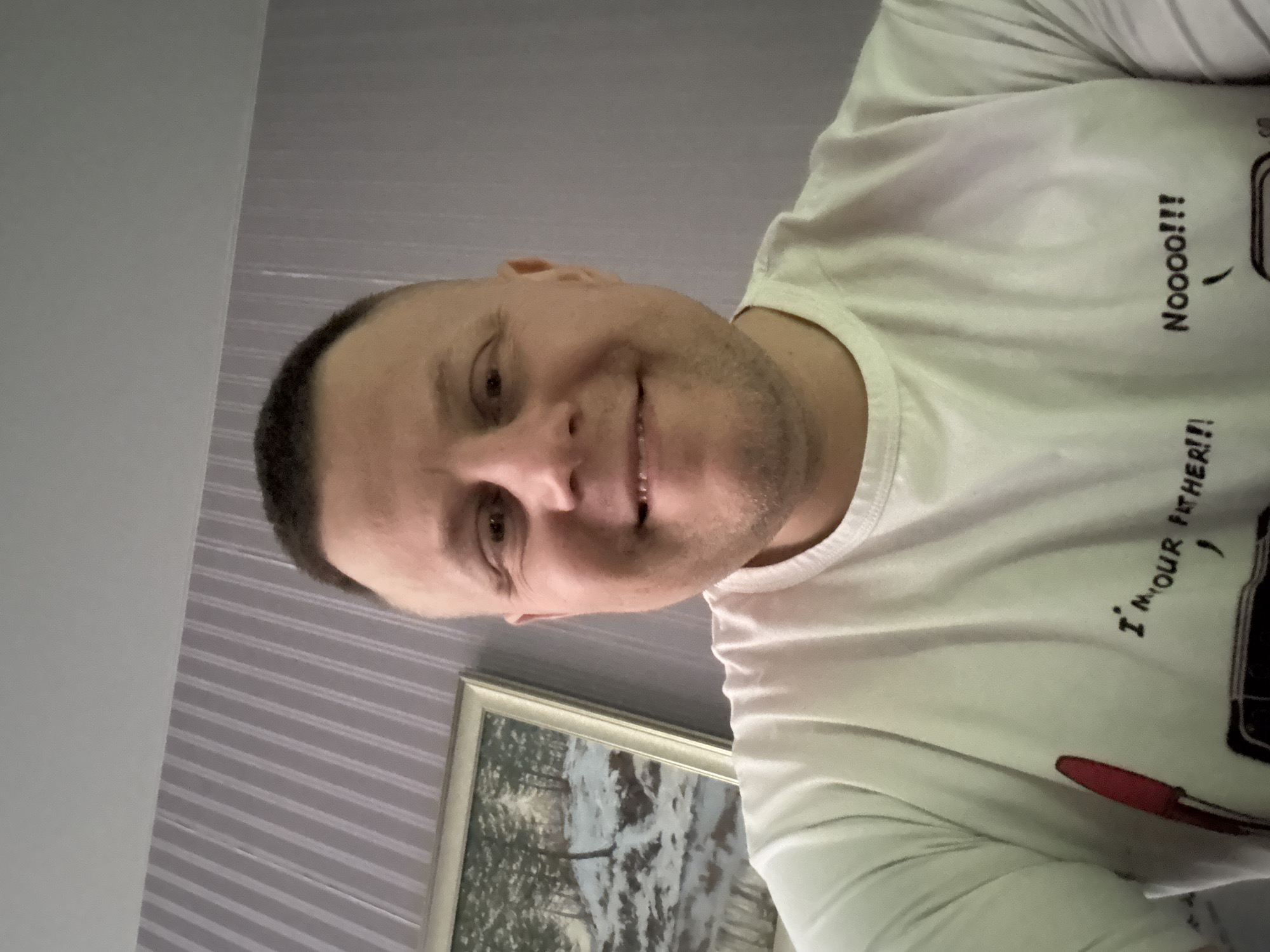Man takes selfie wearing Star Wars shirt in Minsk