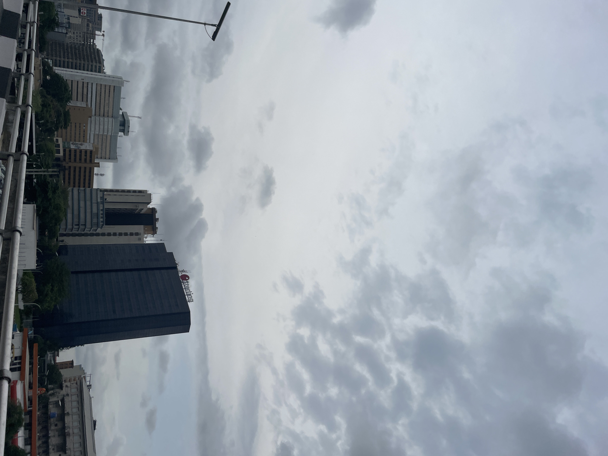 Lagos cityscape photographed showing Sterling building under cloudy skies