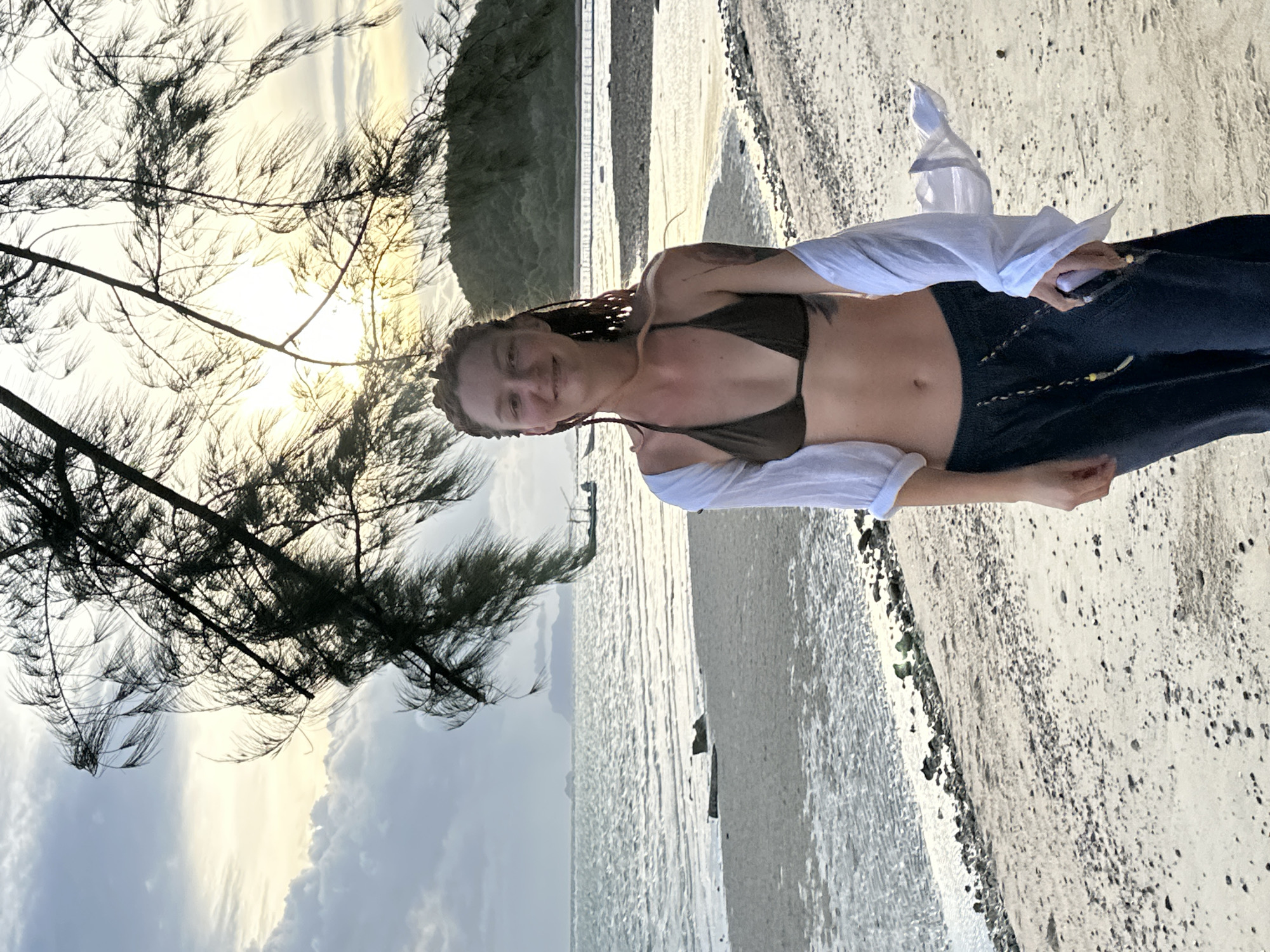 Beach afternoon on Ko Samui with palm roads and golden light