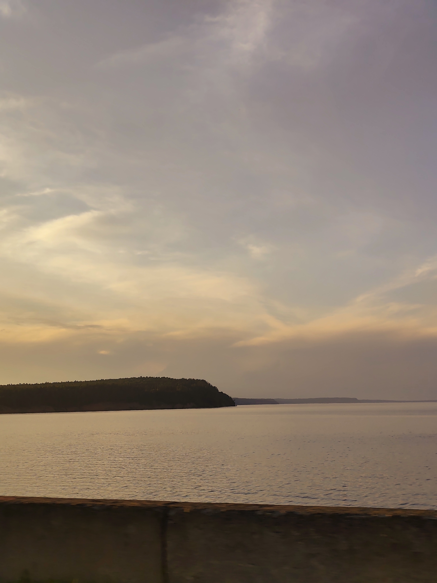 Evening waterfront scenes documented along Kama River, Chaikovsky