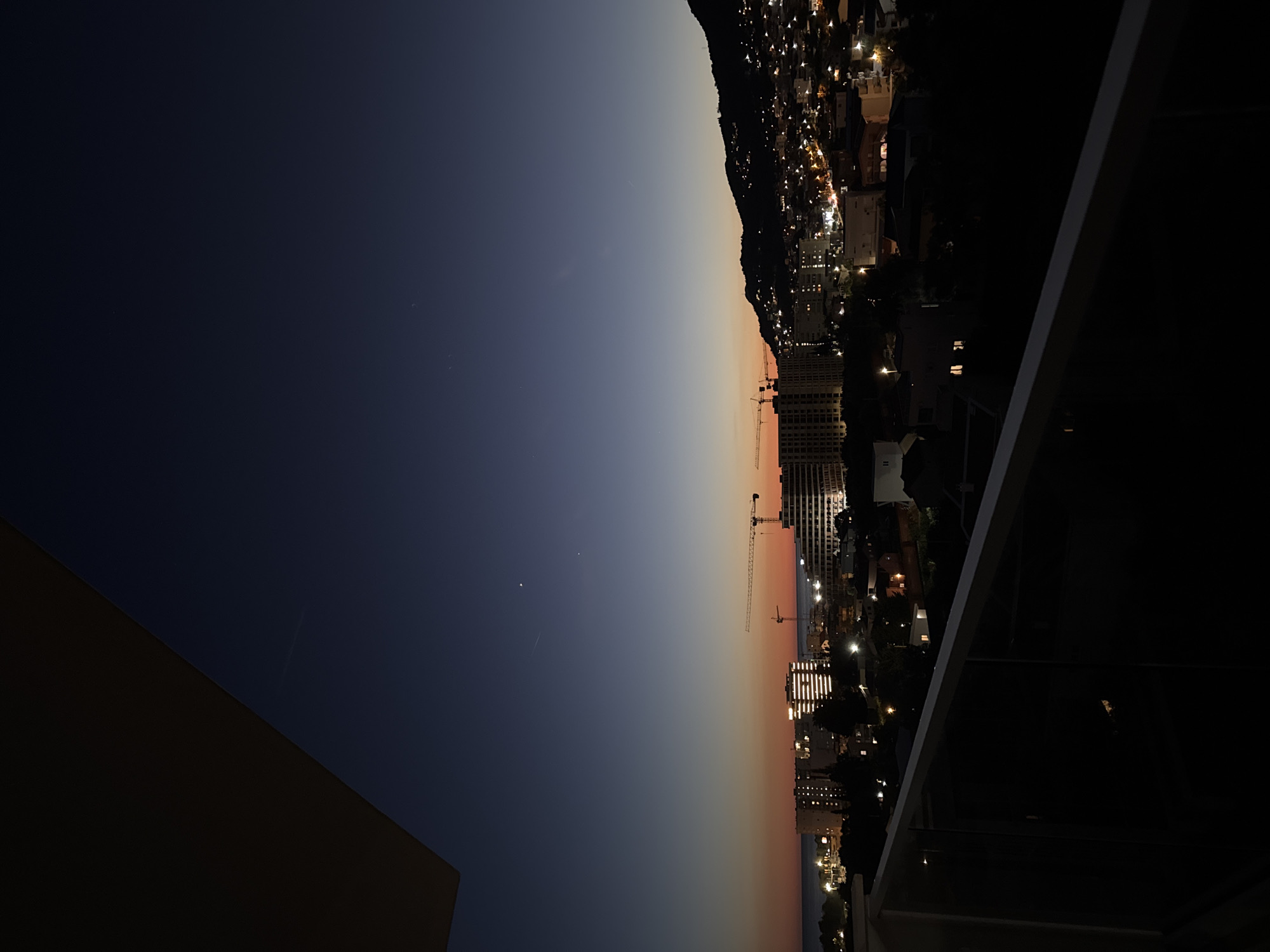 Sunset views over Bar, Montenegro from balcony perspectives
