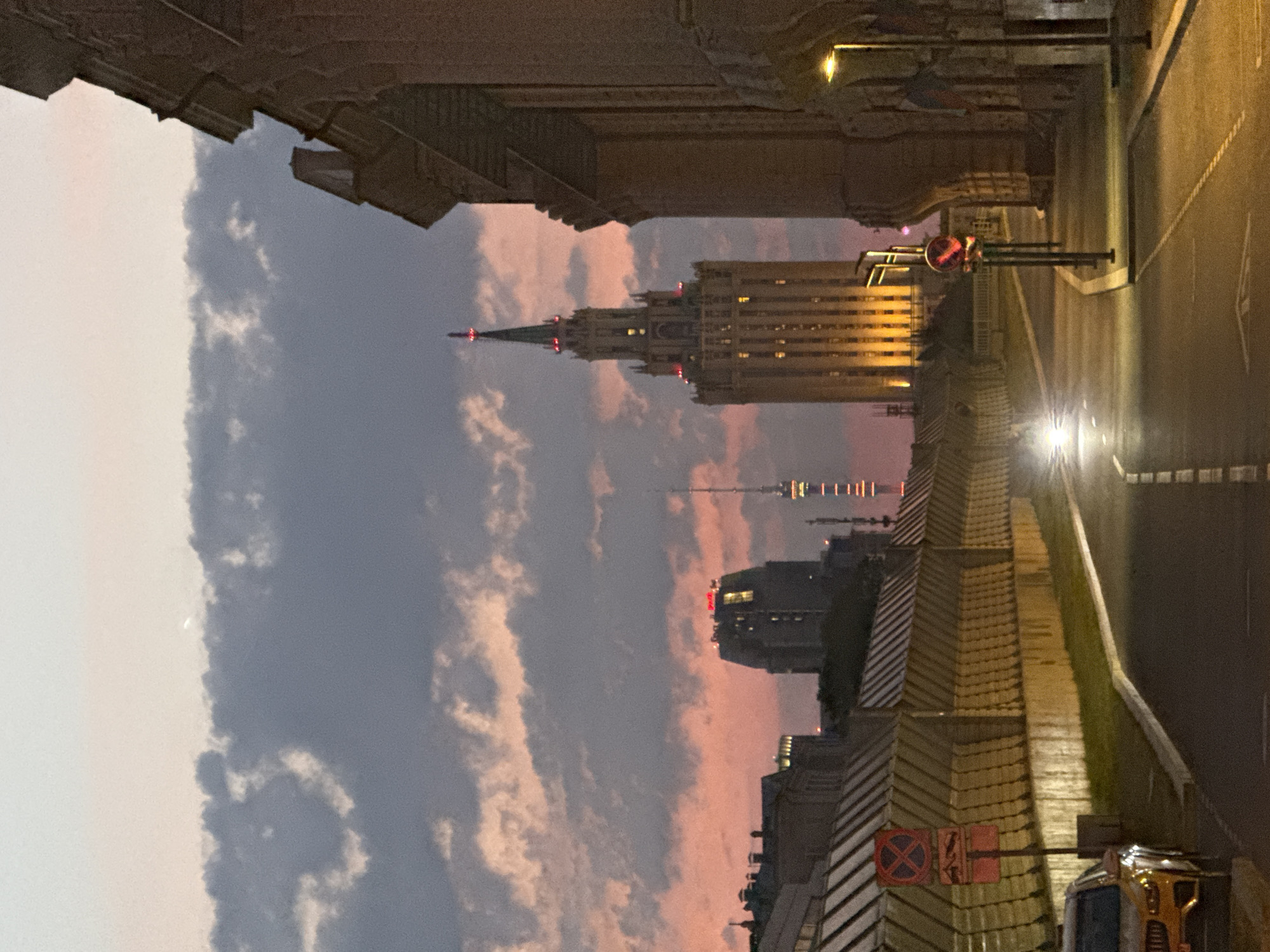 Evening photography captures Moscow's diverse architecture across city districts
