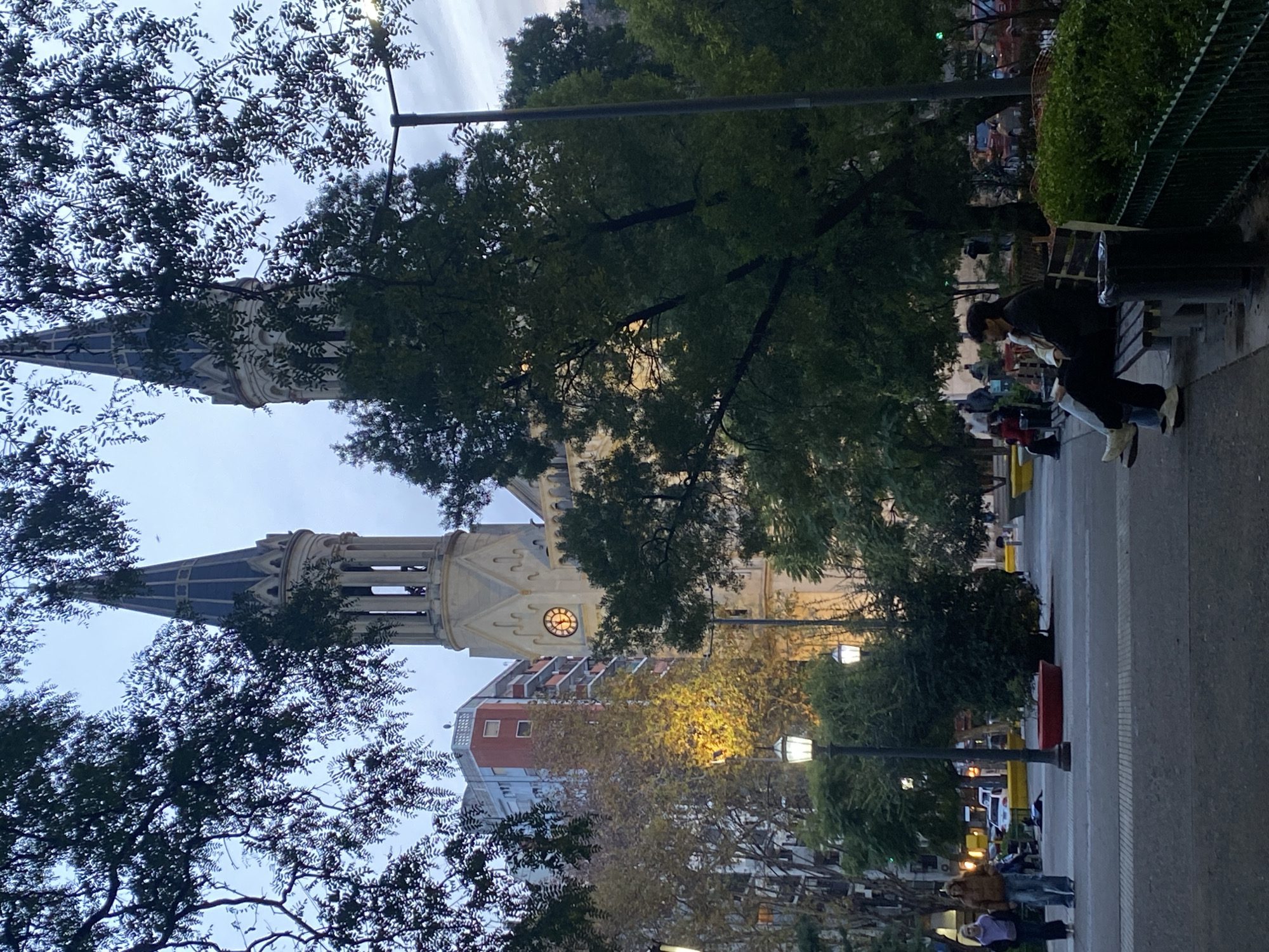 Evening at Plaza San Martín, Torre Monumental in view