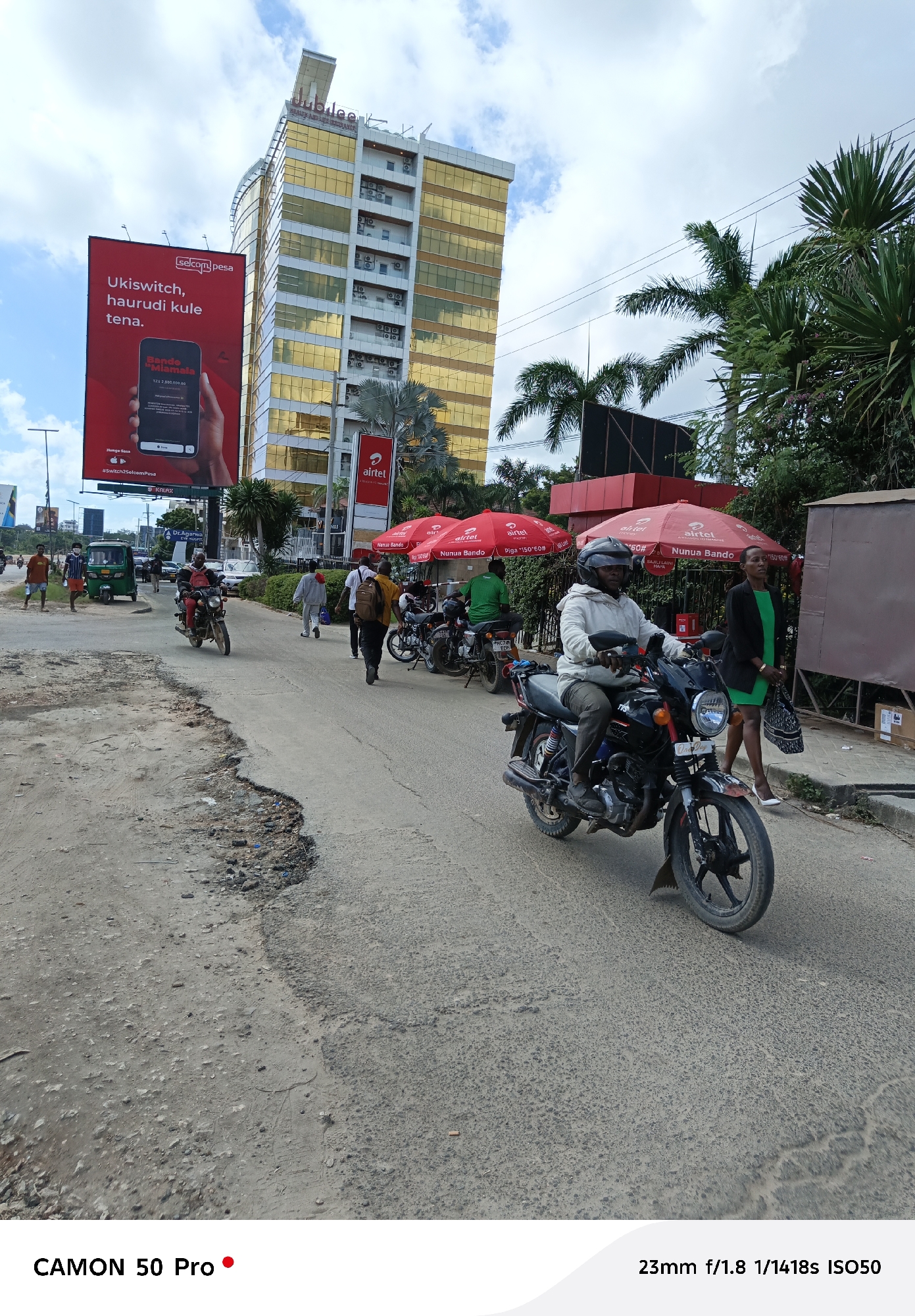 Morning motorcycle ride through Dar es Salaam streets