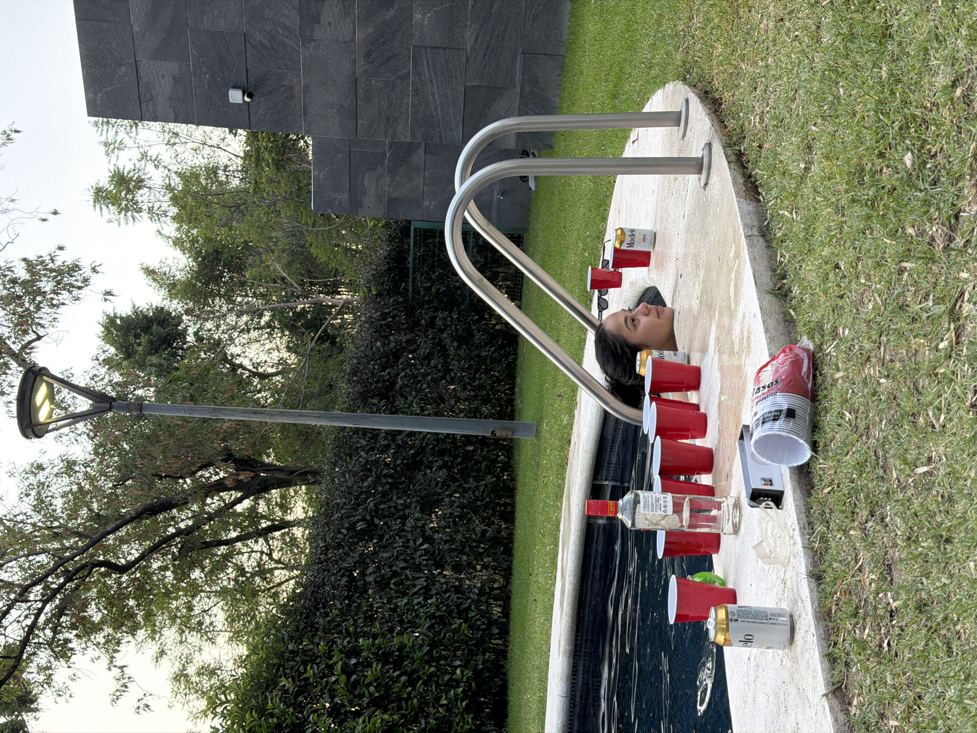 Person spotted at residential pool in Mexican town