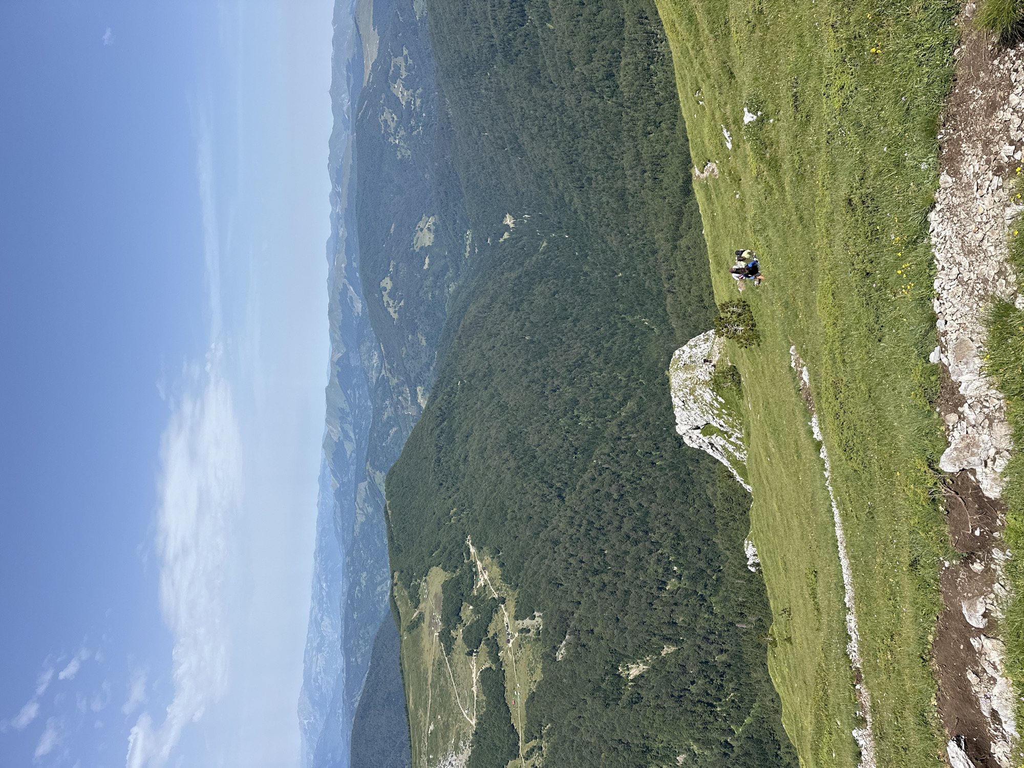 Hiking a mountain trail above Katun Vulića, Montenegro