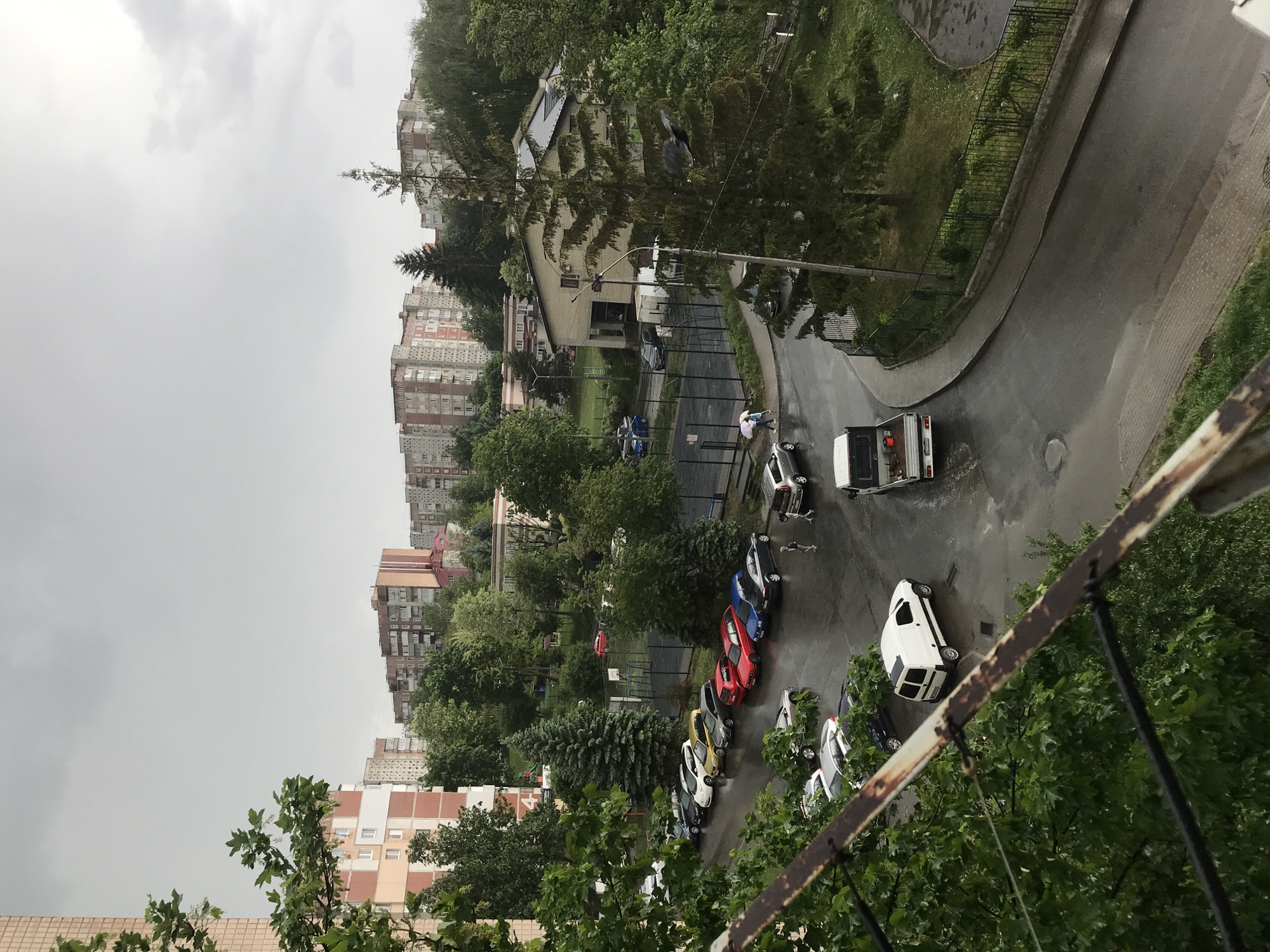 Overcast day documented in residential Ternopil, Ukraine