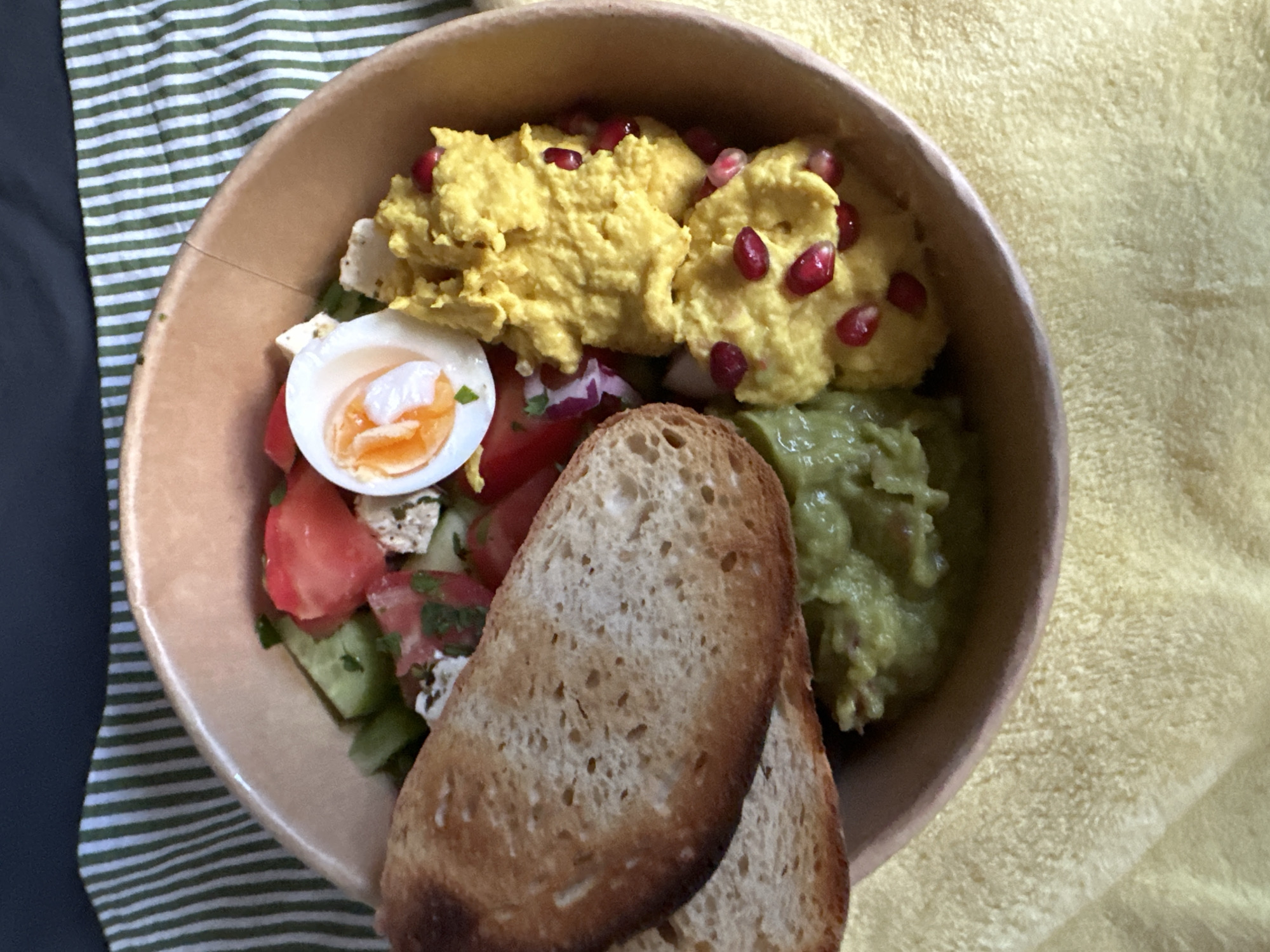 Sofia resident documents takeaway meal and tree views