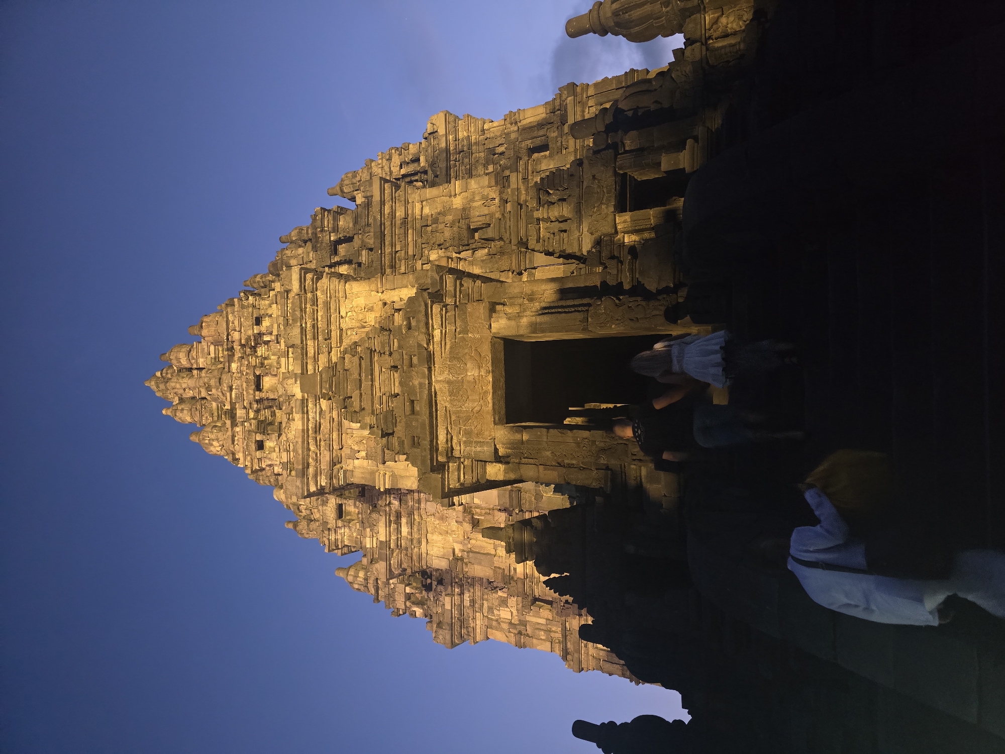 Prambanan Temple complex photographed at twilight in Indonesia