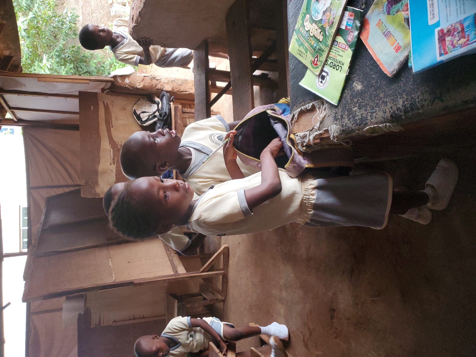 Nigerian students begin school day in Ukwu-Abwa classroom