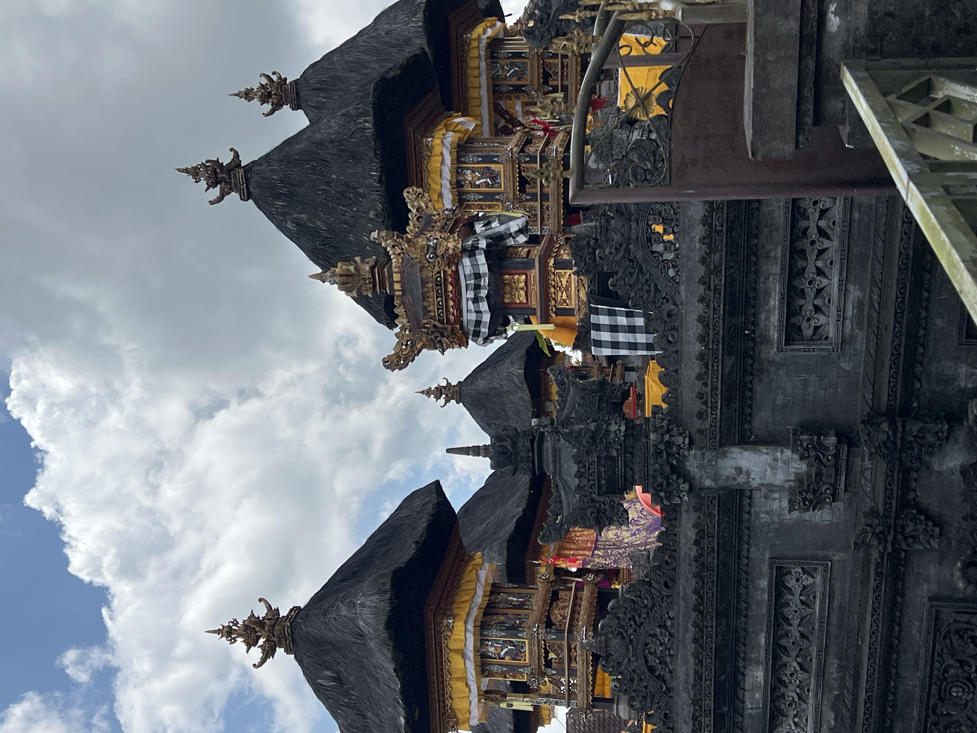 Balinese temple with ornate golden details documented in Kintamani