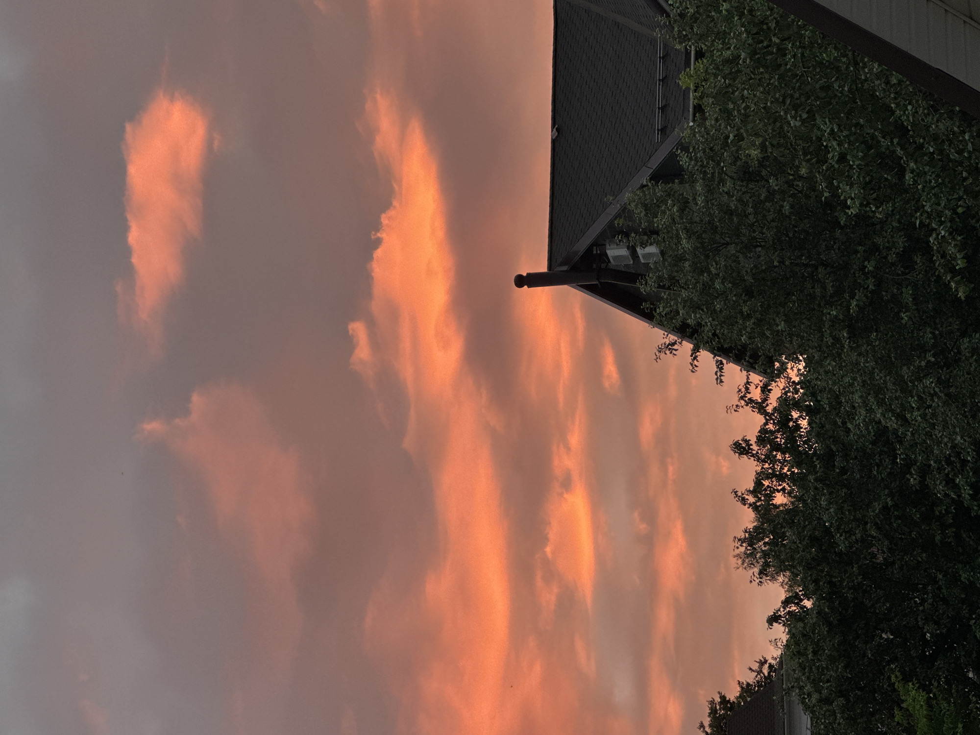 Summer sunset evening in a Nizhny Novgorod neighborhood