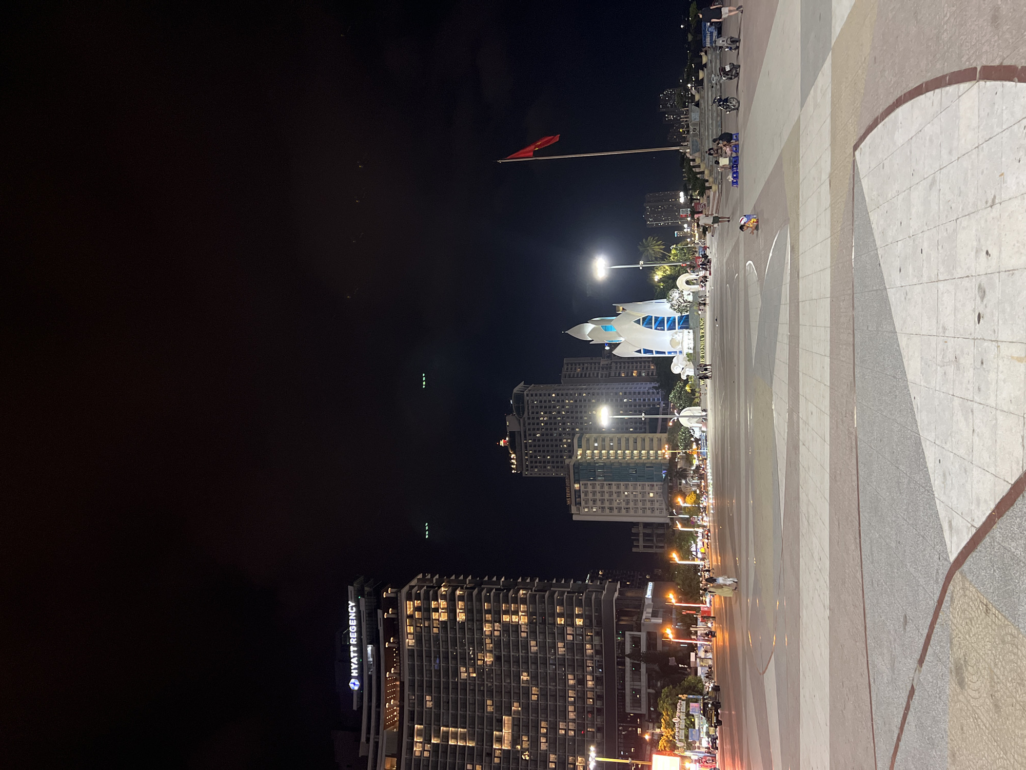 Evening activity captured in Nha Trang's illuminated city square