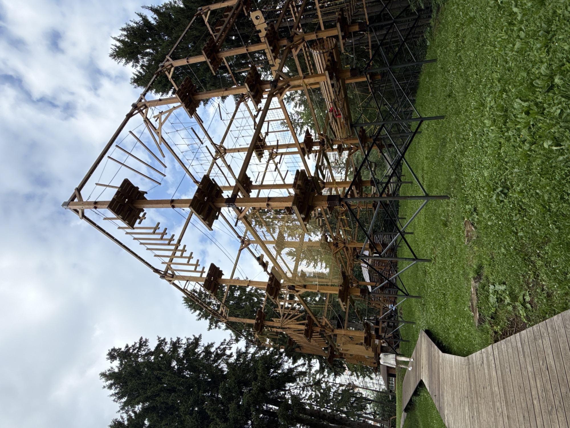 Exploring a forest adventure park in Izhevsk, Russia