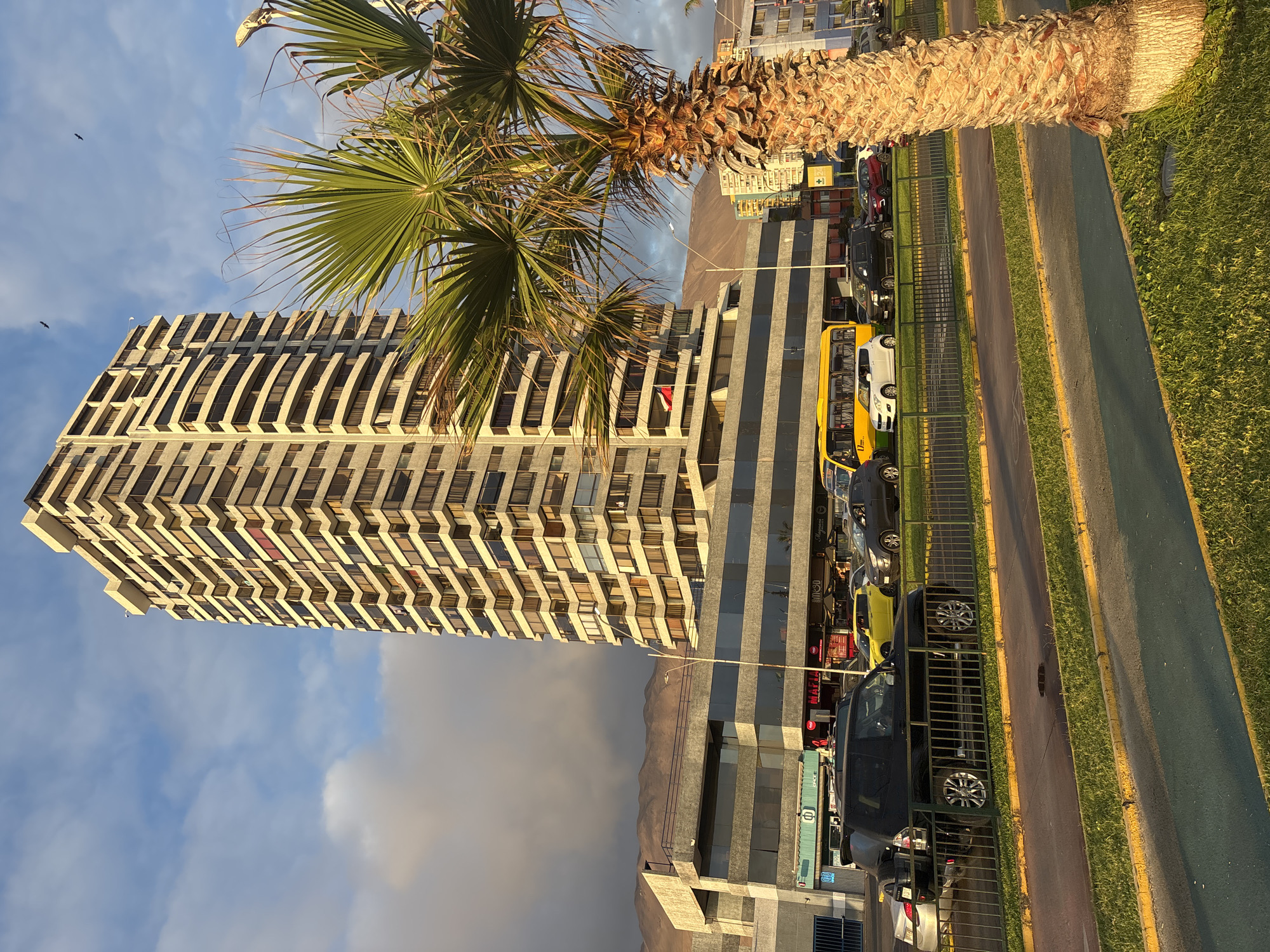 Iquique's beachfront promenade at sunset