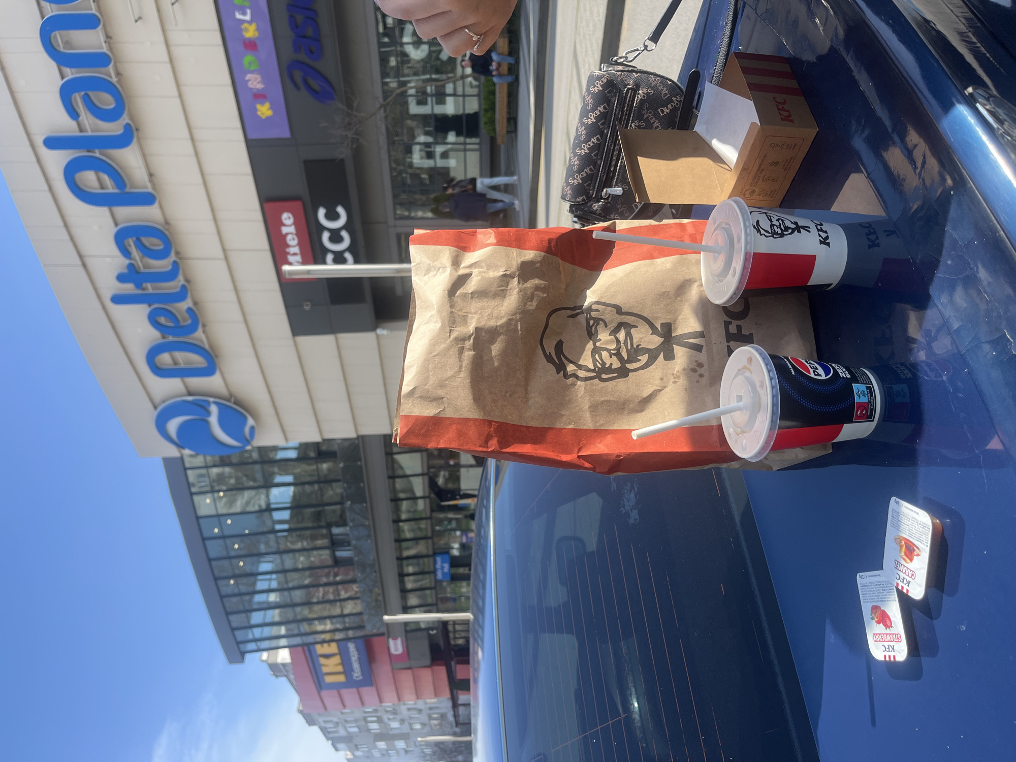 KFC meal photographed on car hood in Varna