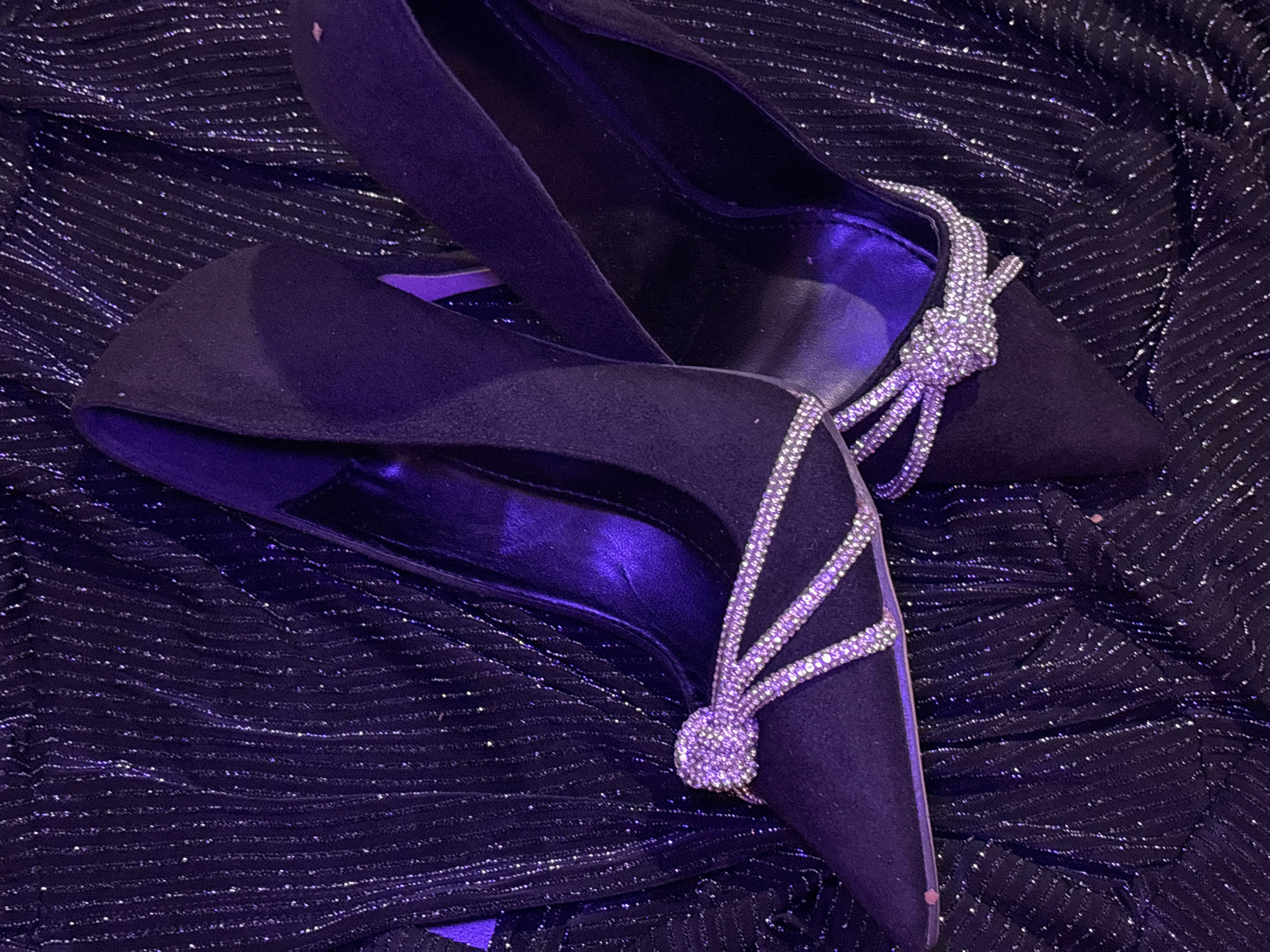 Retail displays documented: shoes, sunglasses, signage in indoor setting