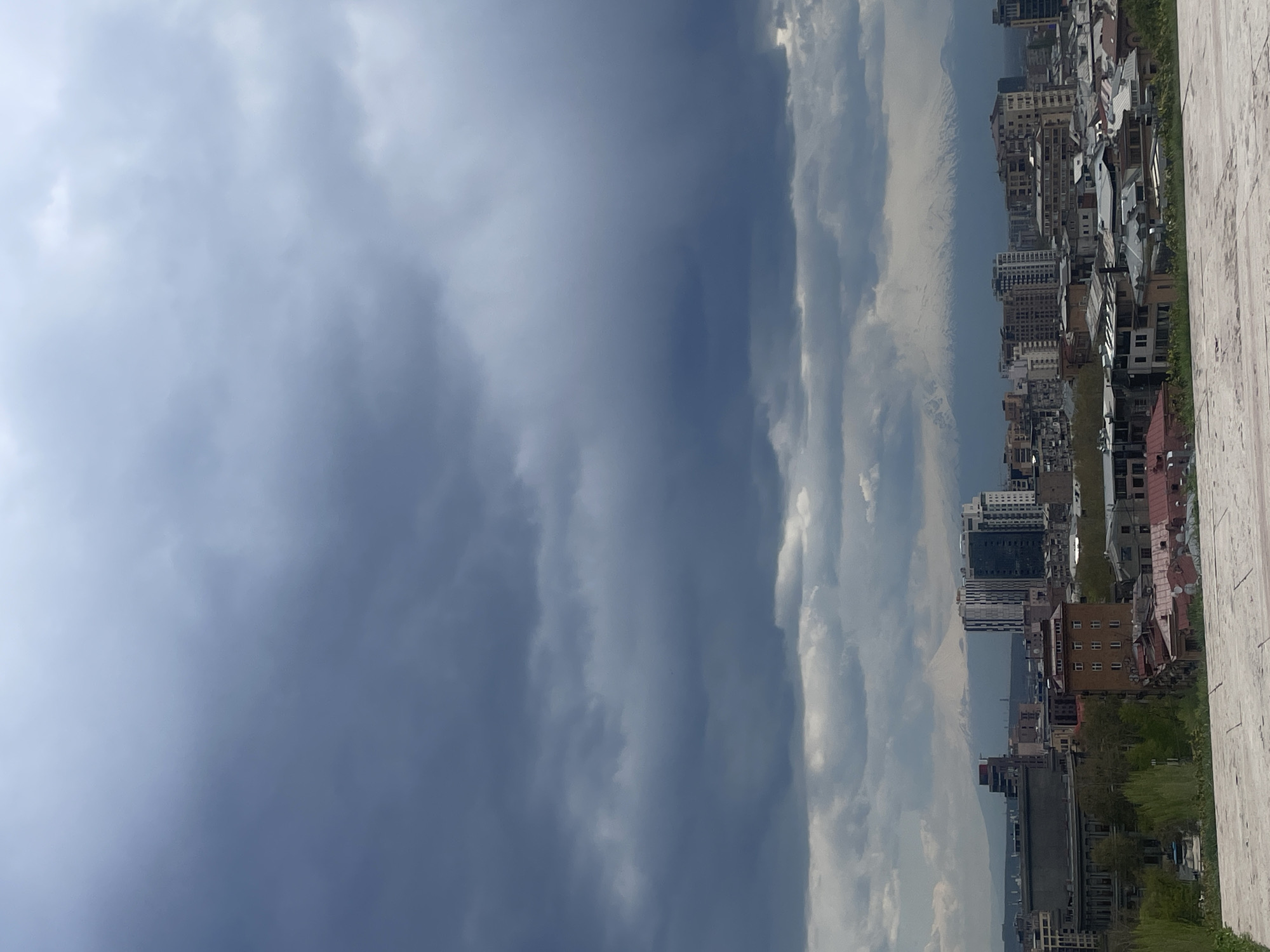 Dramatic skies captured over Yerevan cityscape from elevated viewpoint