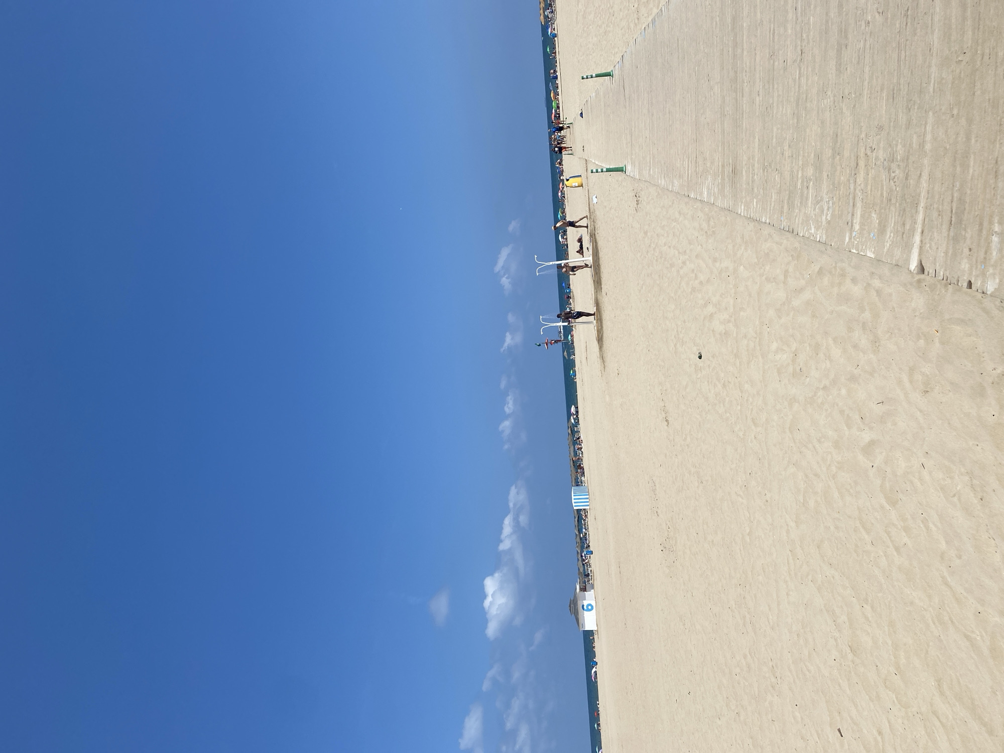 Afternoon at Valencia's beachfront promenade, coffee in hand