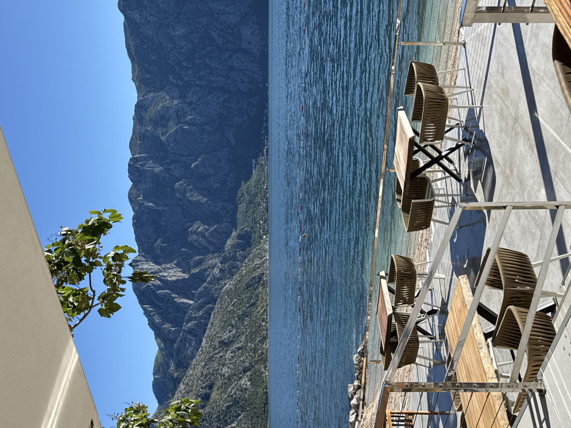 Morning scenes at Kotor Bay hotel and restaurants in Montenegro