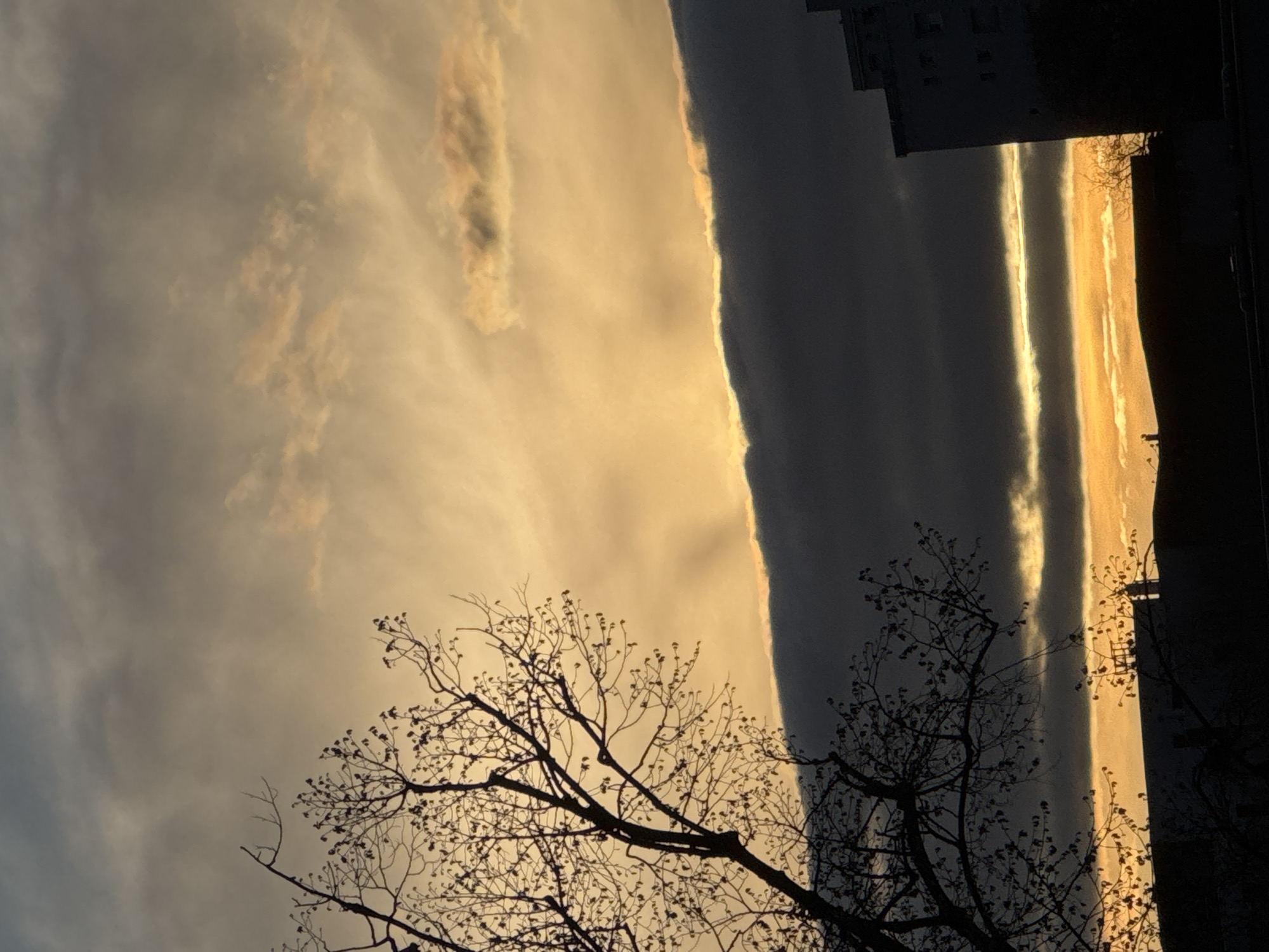 Dramatic golden sunset captured across Strasbourg skyline