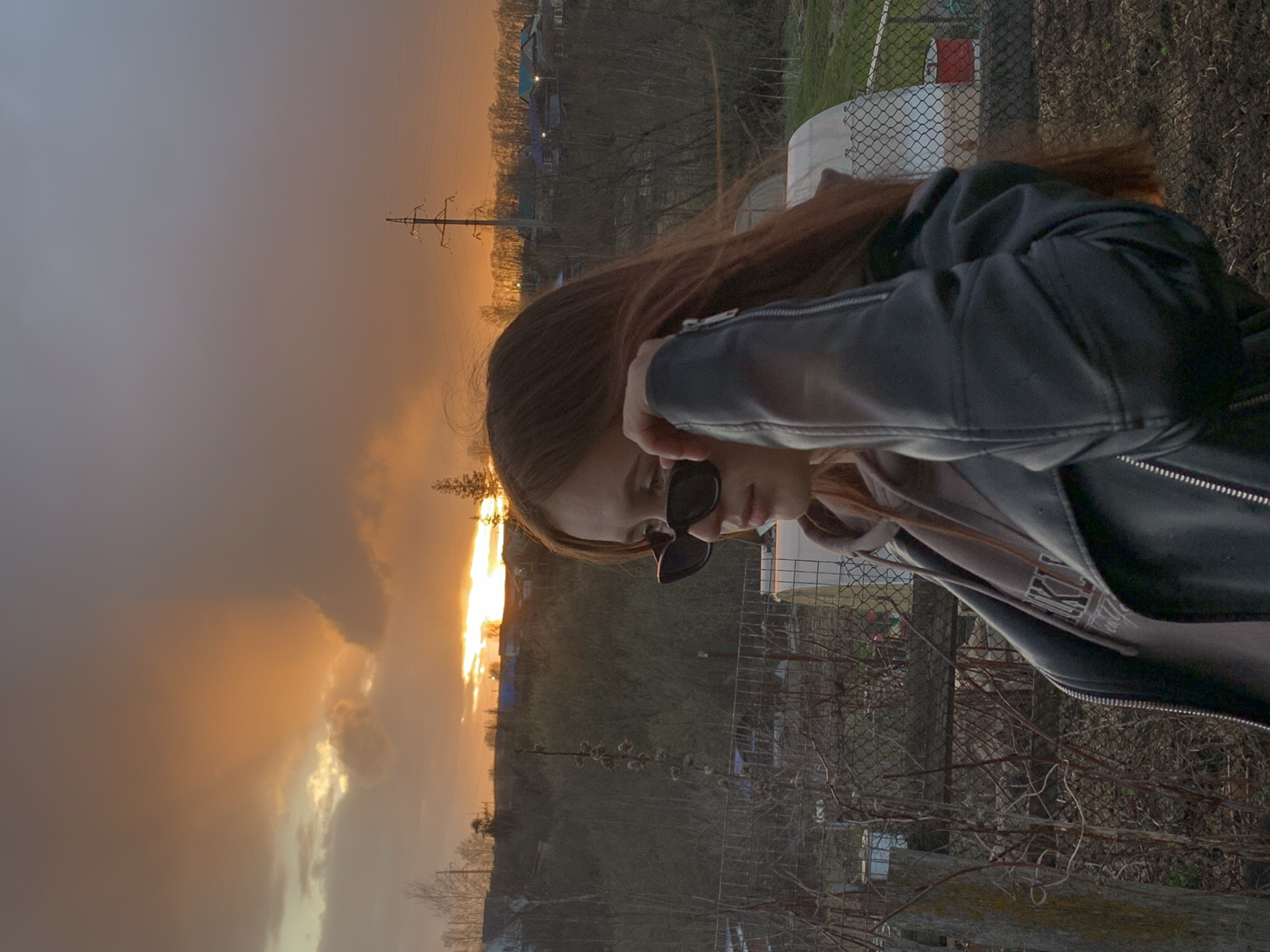 Dramatic sunset captured with figure in Фоки, Russia