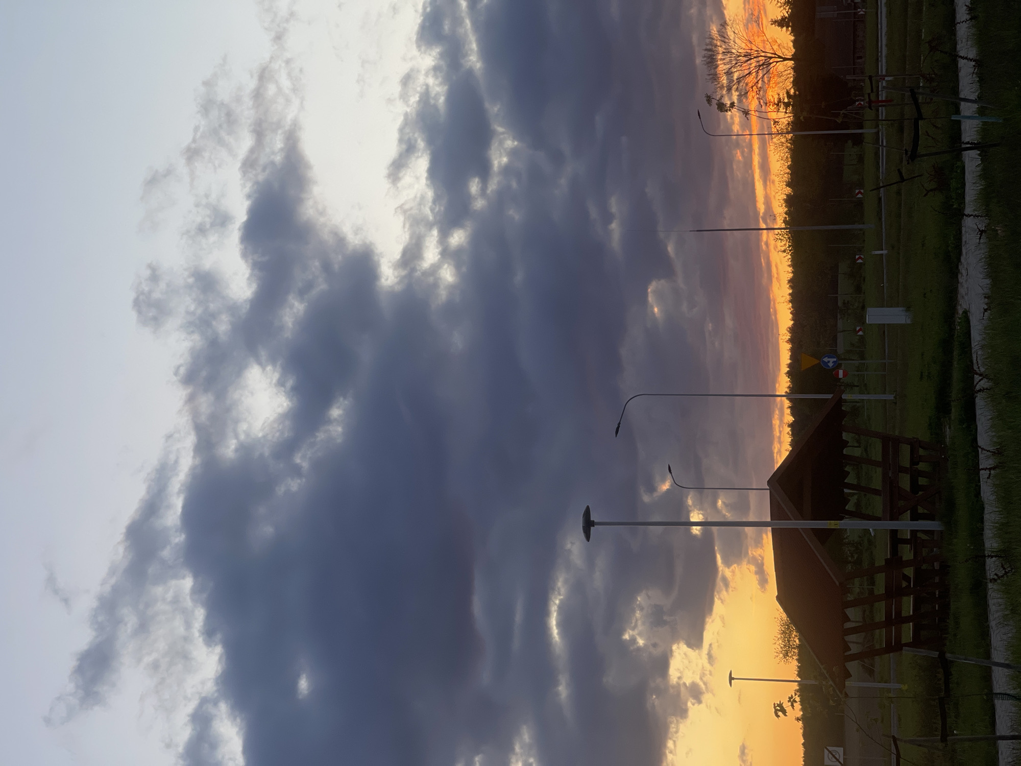 Sunset with dramatic clouds observed in Michalinowo, Poland