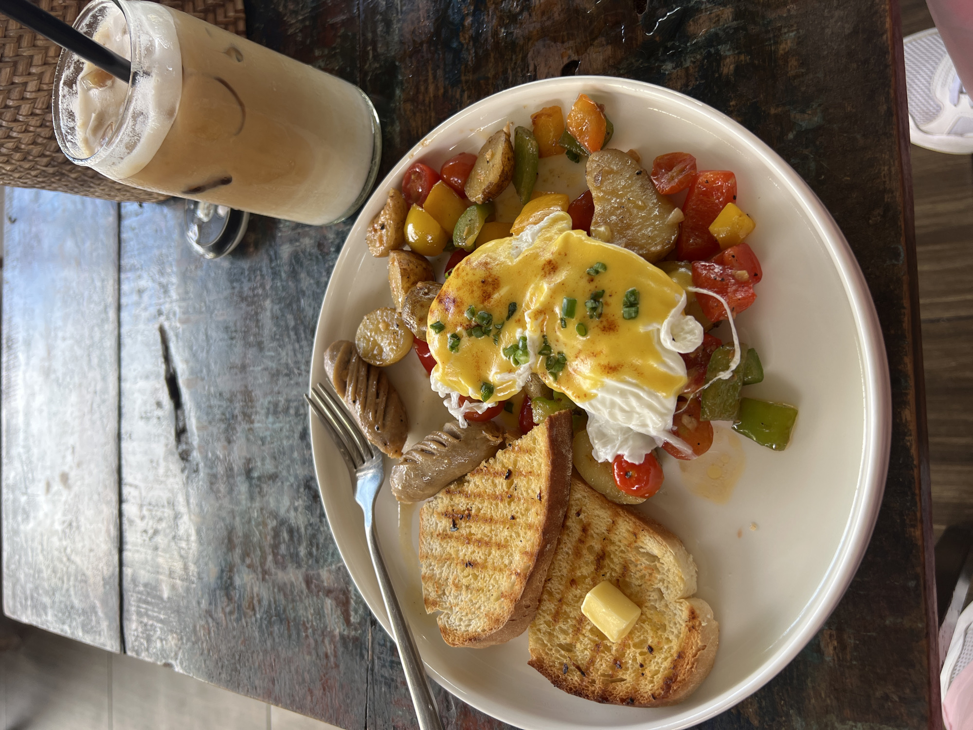 Breakfast documentation in North Kuta captures poached eggs meal