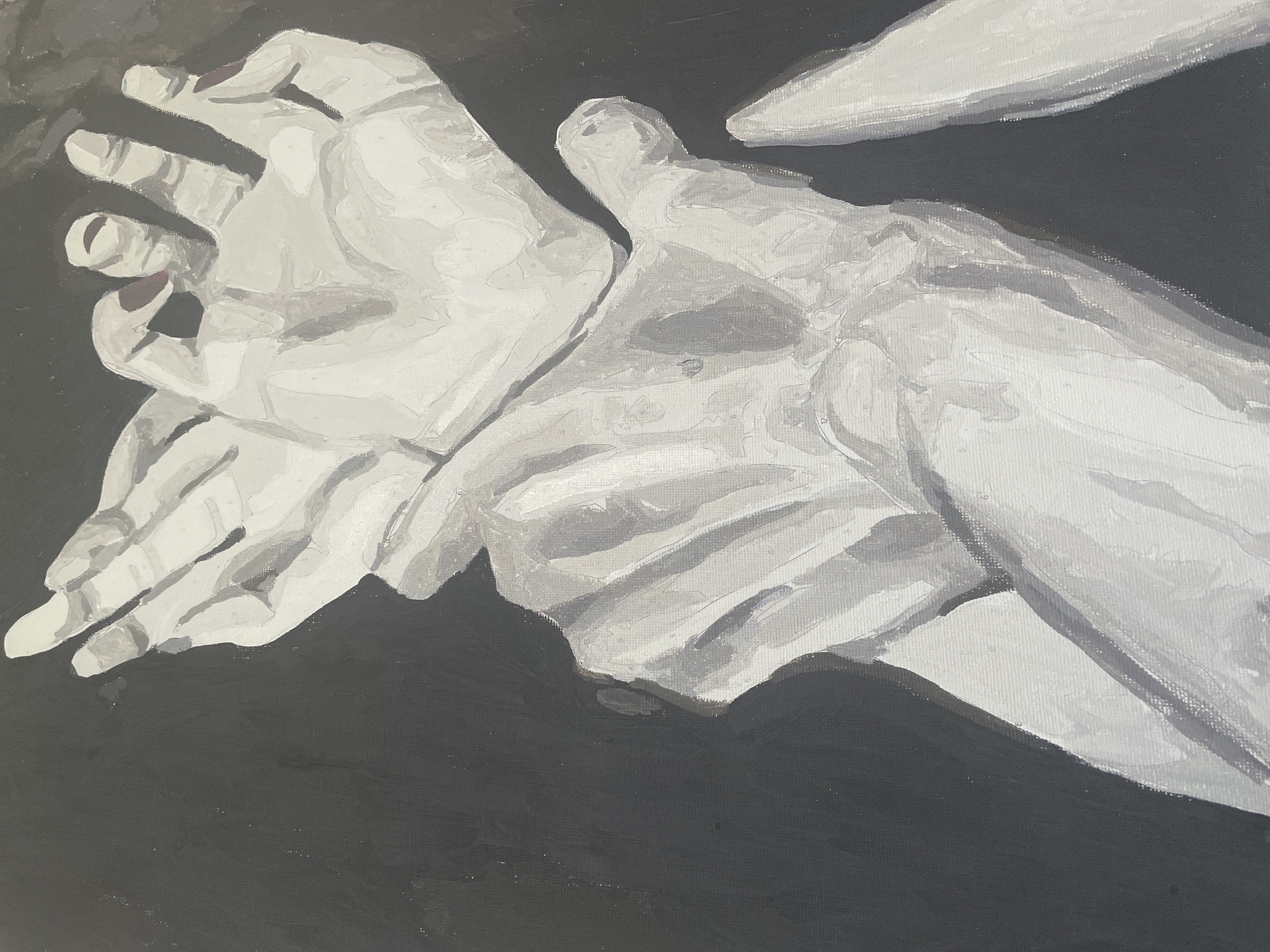 Paintings from a Vinnytsia art space: hands, Starry Night, leopard
