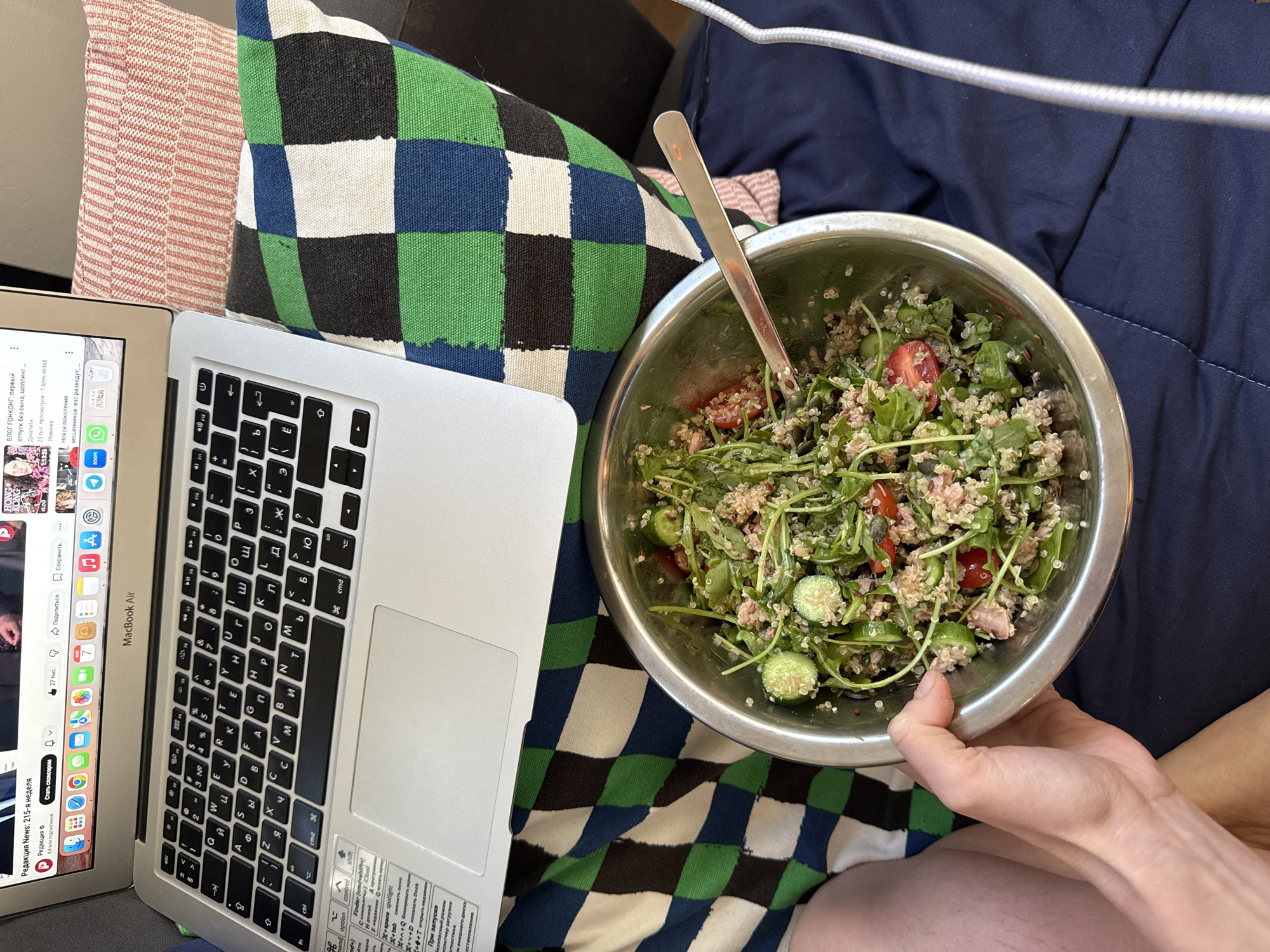 Woman's afternoon documented across indoor spaces in Tel Aviv