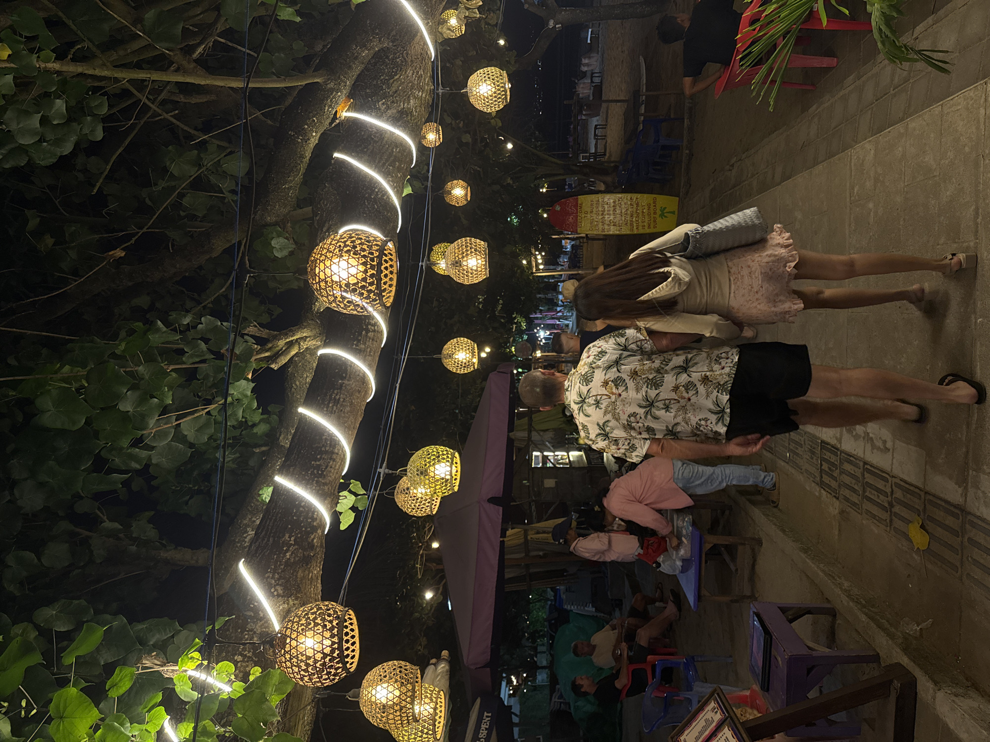 Kuta Beach's nighttime bar and dining scene, Bali