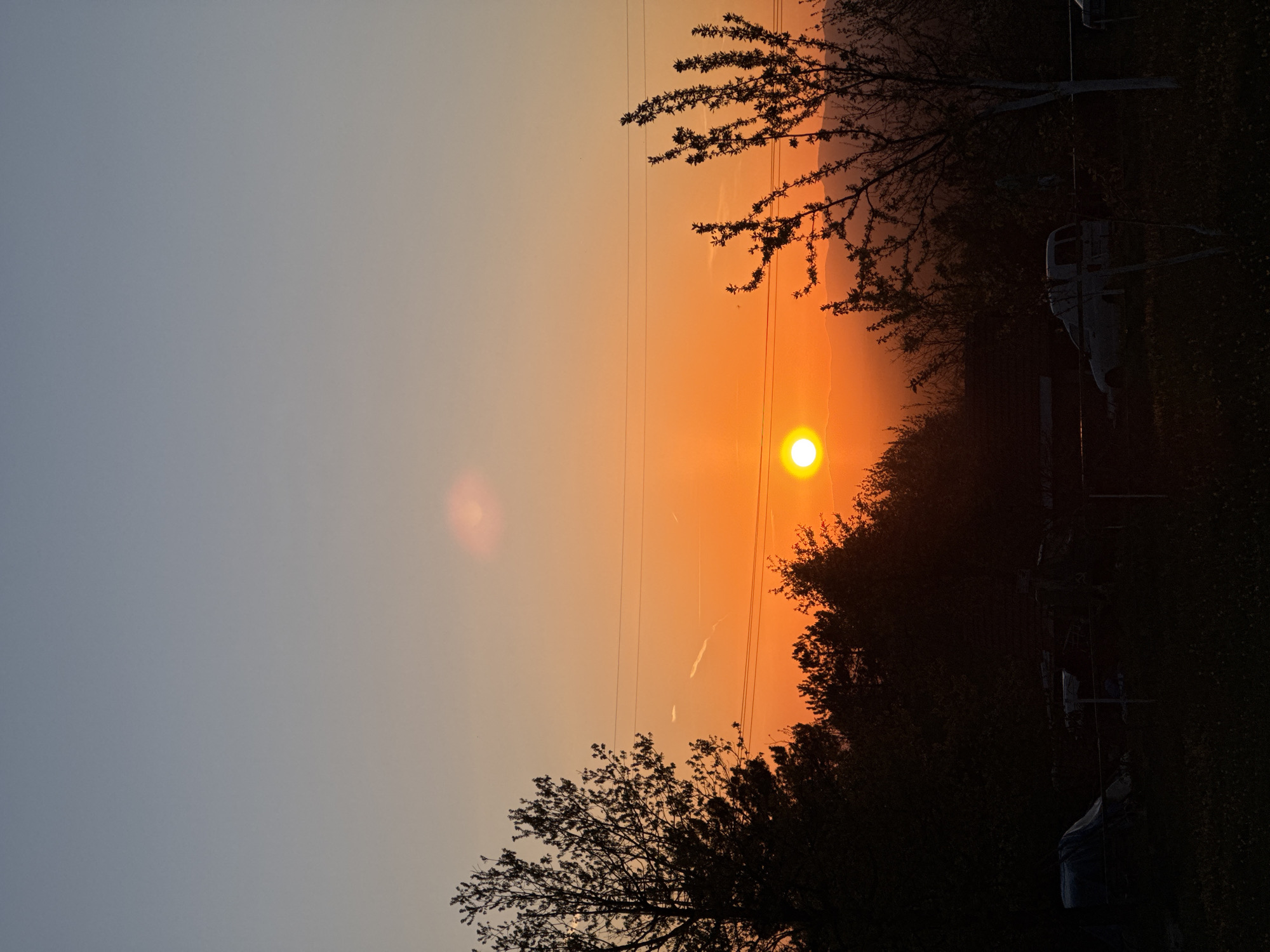 Sunset observed over Gabrovo, Bulgaria landscape