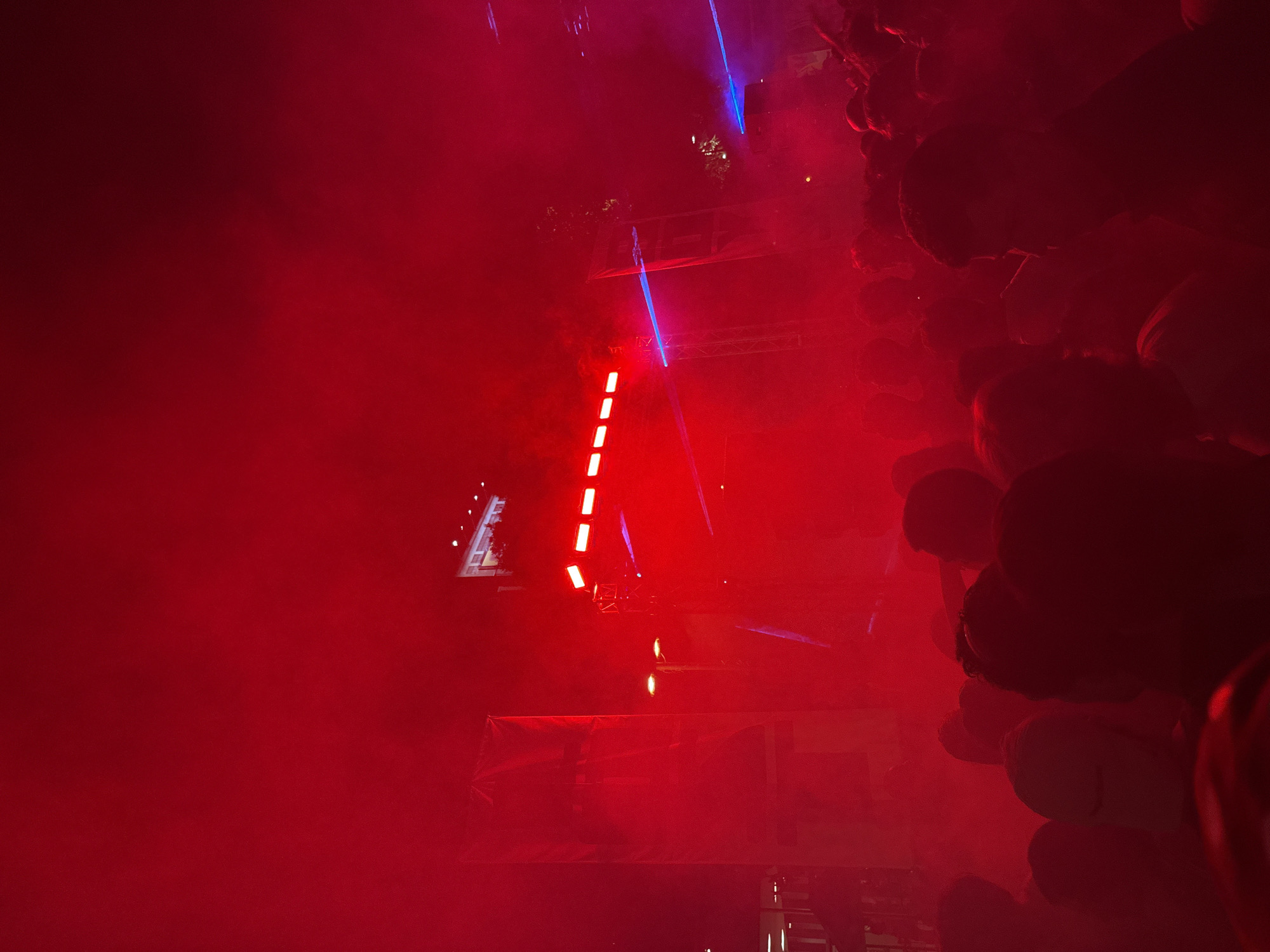 Red-lit indoor event draws crowds in Milan venue