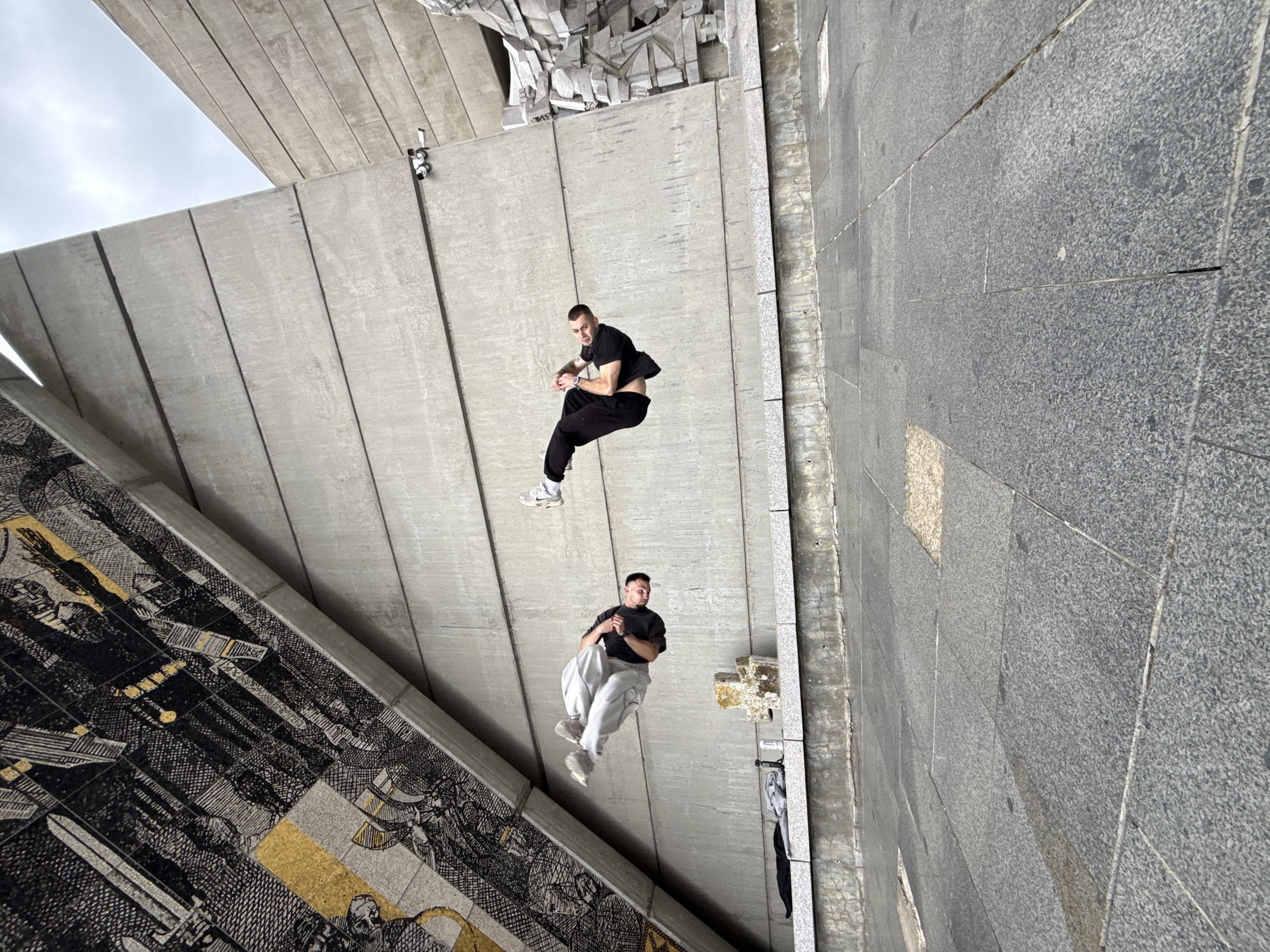 Creative photography creates gravity-defying illusion at Bulgarian monument
