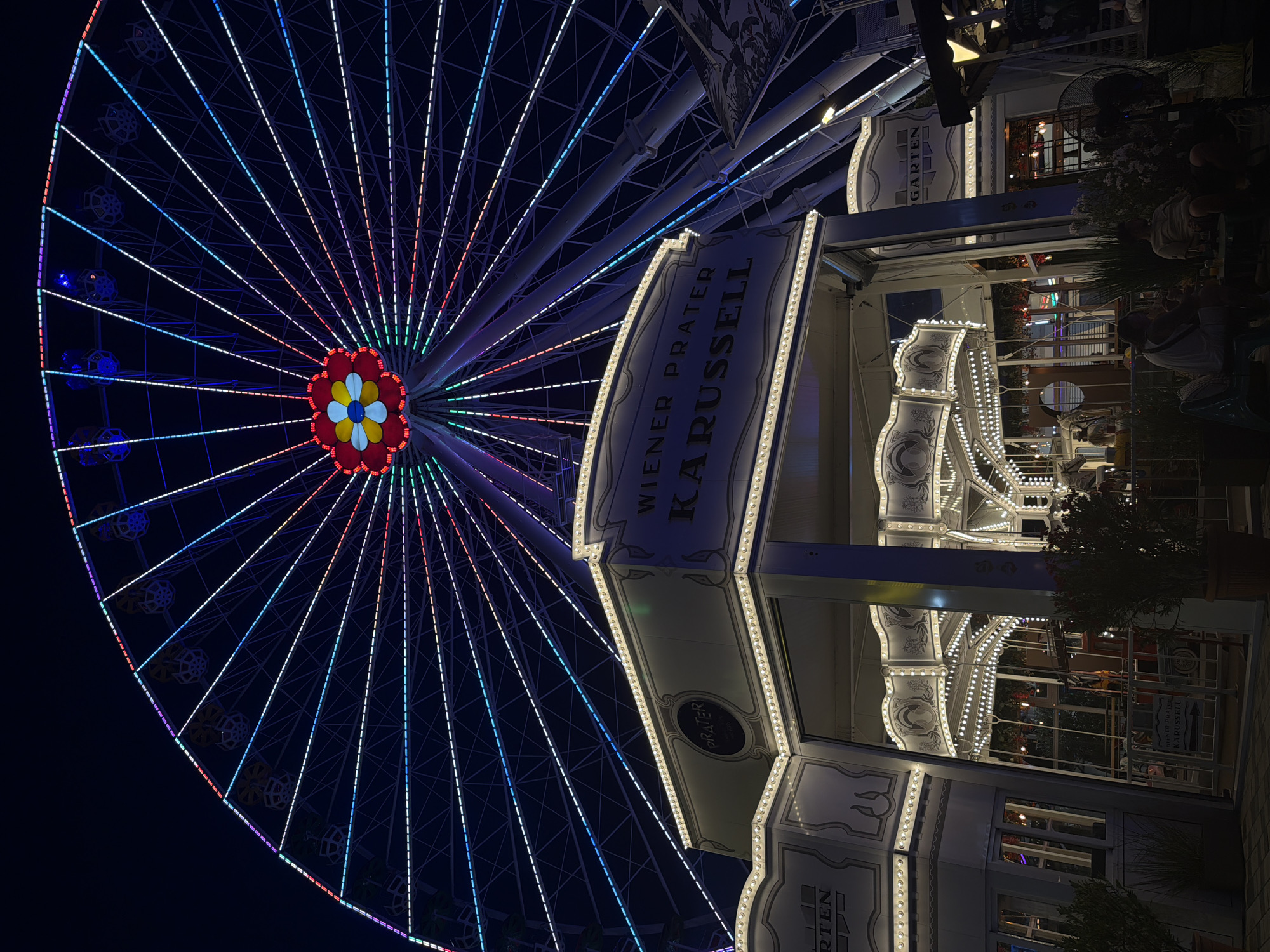 Summer evening at Vienna's Prater amusement park